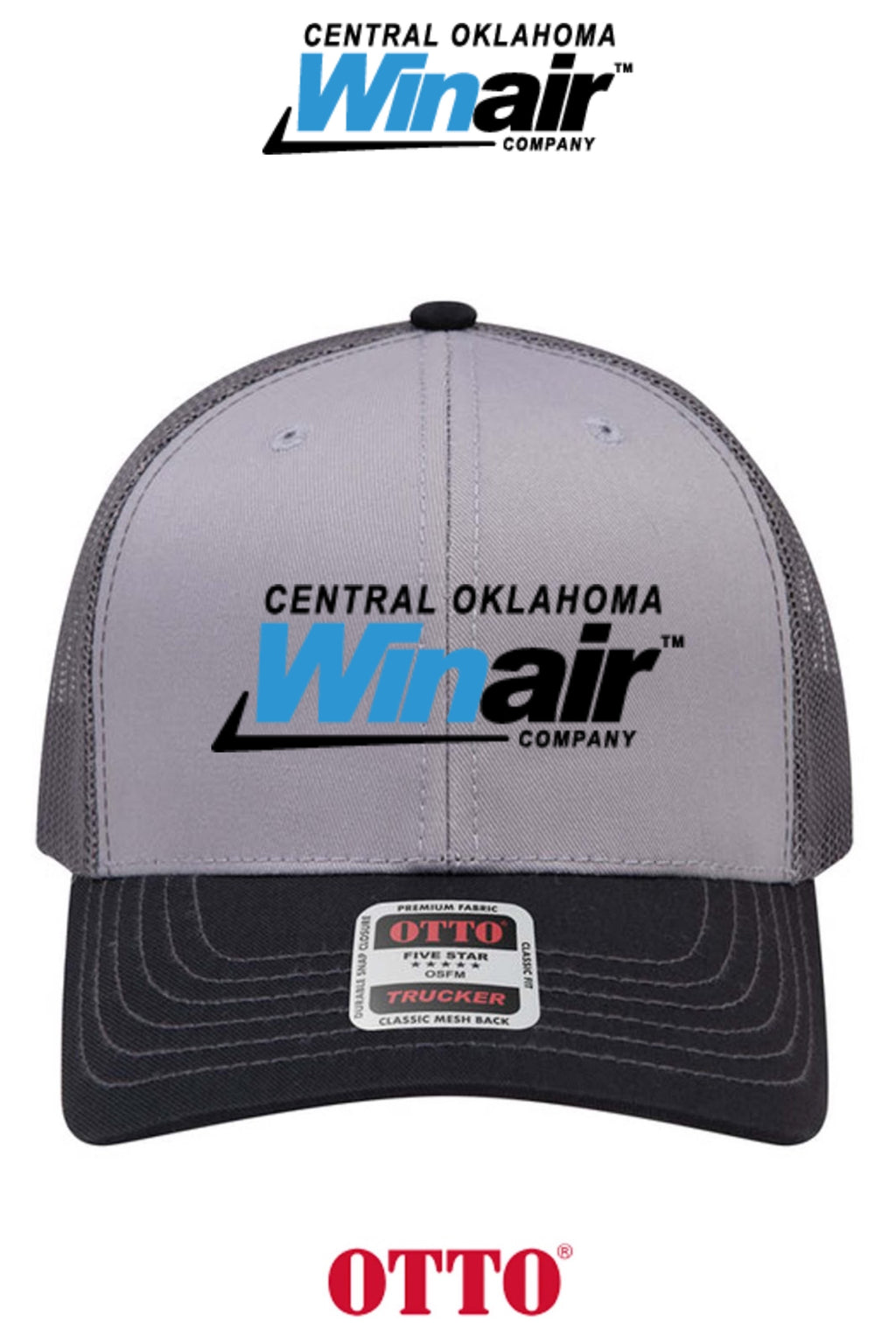 **BULK BUY SPECIAL** OTTO CAP® 6 Panel Mid Profile Mesh Back Trucker Hat - Central Oklahoma Winair
