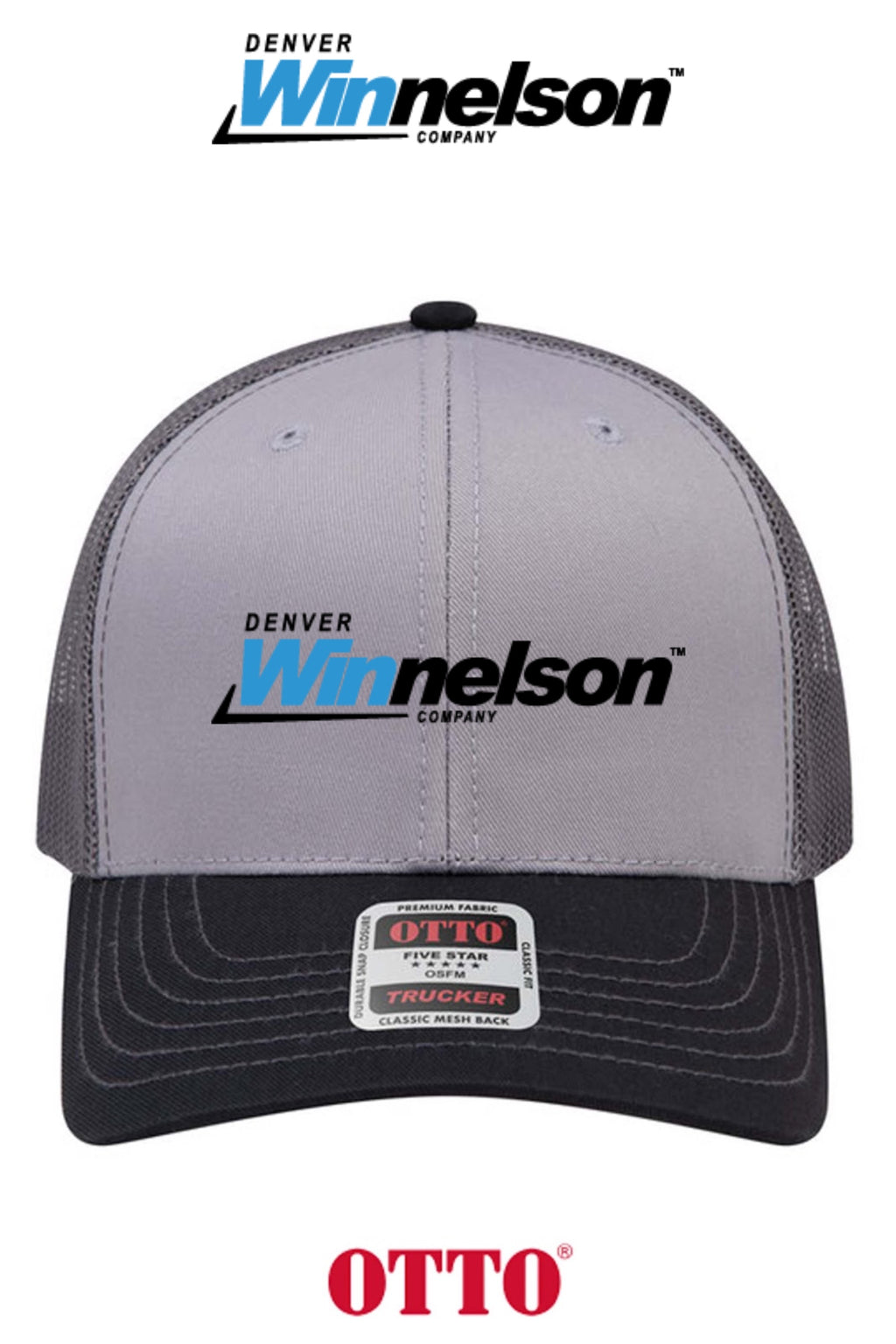 **BULK BUY SPECIAL** OTTO CAP® 6 Panel Mid Profile Mesh Back Trucker Hat - Denver Winnelson