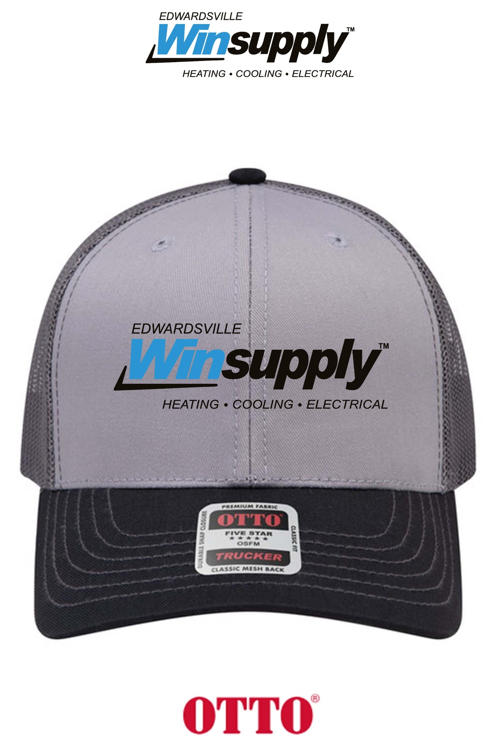 **BULK BUY SPECIAL** OTTO CAP® 6 Panel Mid Profile Mesh Back Trucker Hat - Edwardsville Winsupply