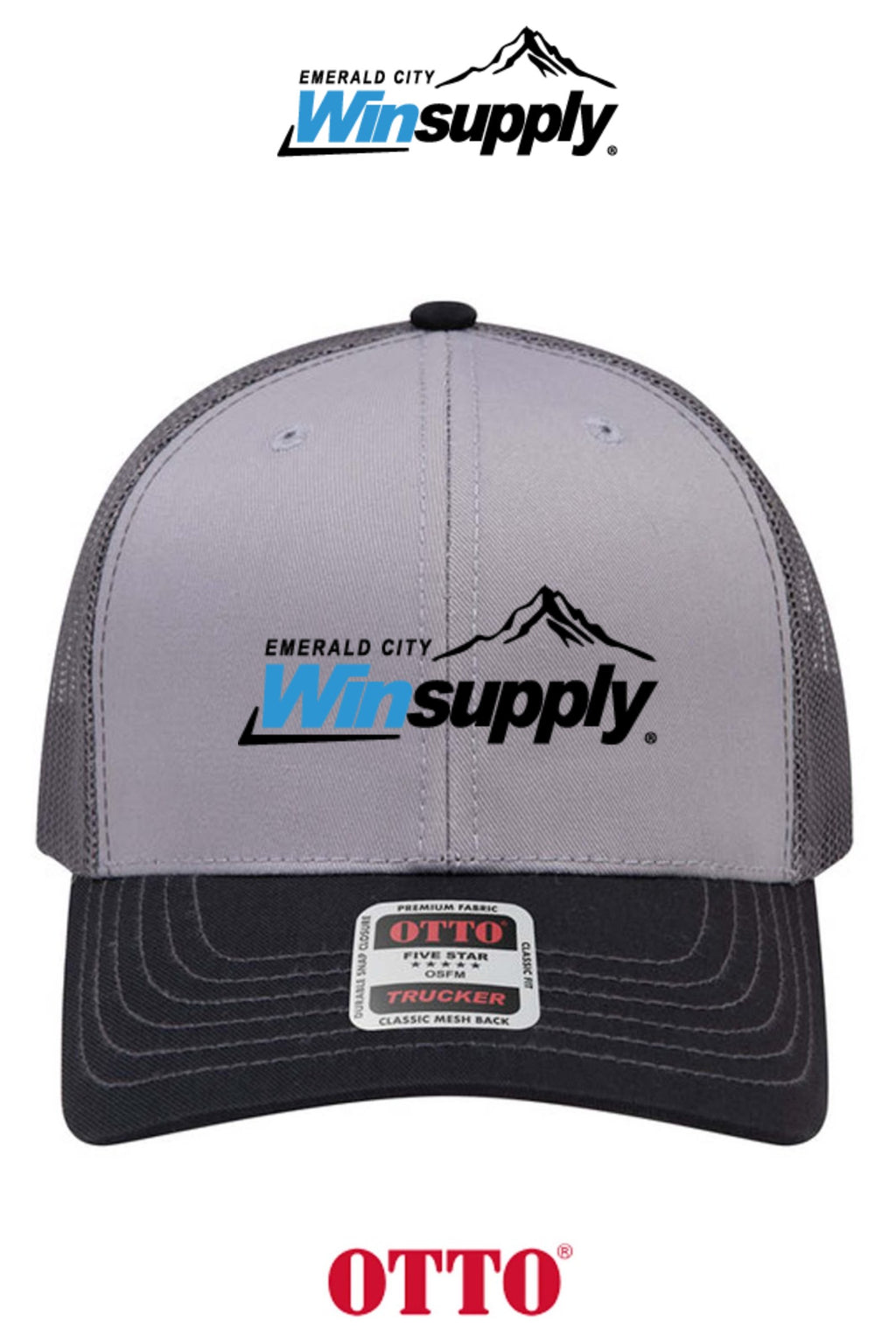 **BULK BUY SPECIAL** OTTO CAP® 6 Panel Mid Profile Mesh Back Trucker Hat - Winsupply Emerald City