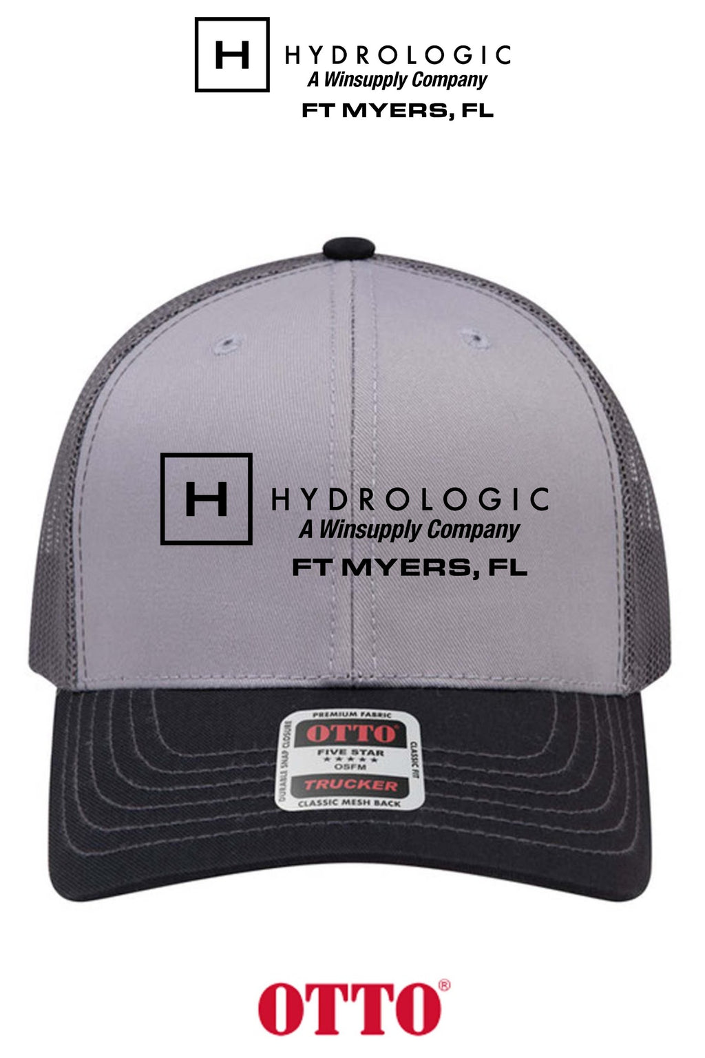 **BULK BUY SPECIAL** OTTO CAP® 6 Panel Mid Profile Mesh Back Trucker Hat - Winsupply Ft Myers FL Co.