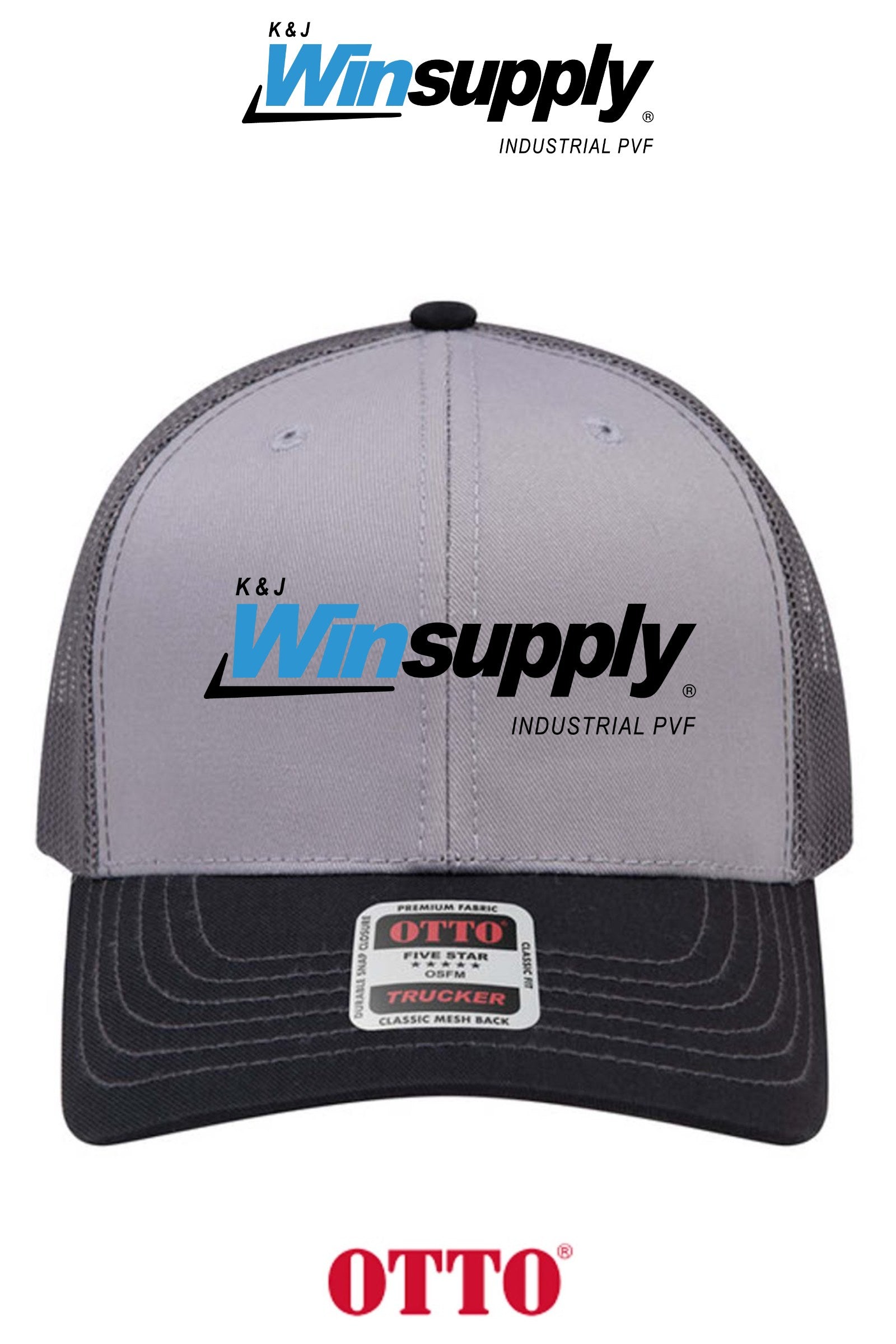 **BULK BUY SPECIAL** OTTO CAP® 6 Panel Mid Profile Mesh Back Trucker Hat - K & J Winsupply, Industrial PVF