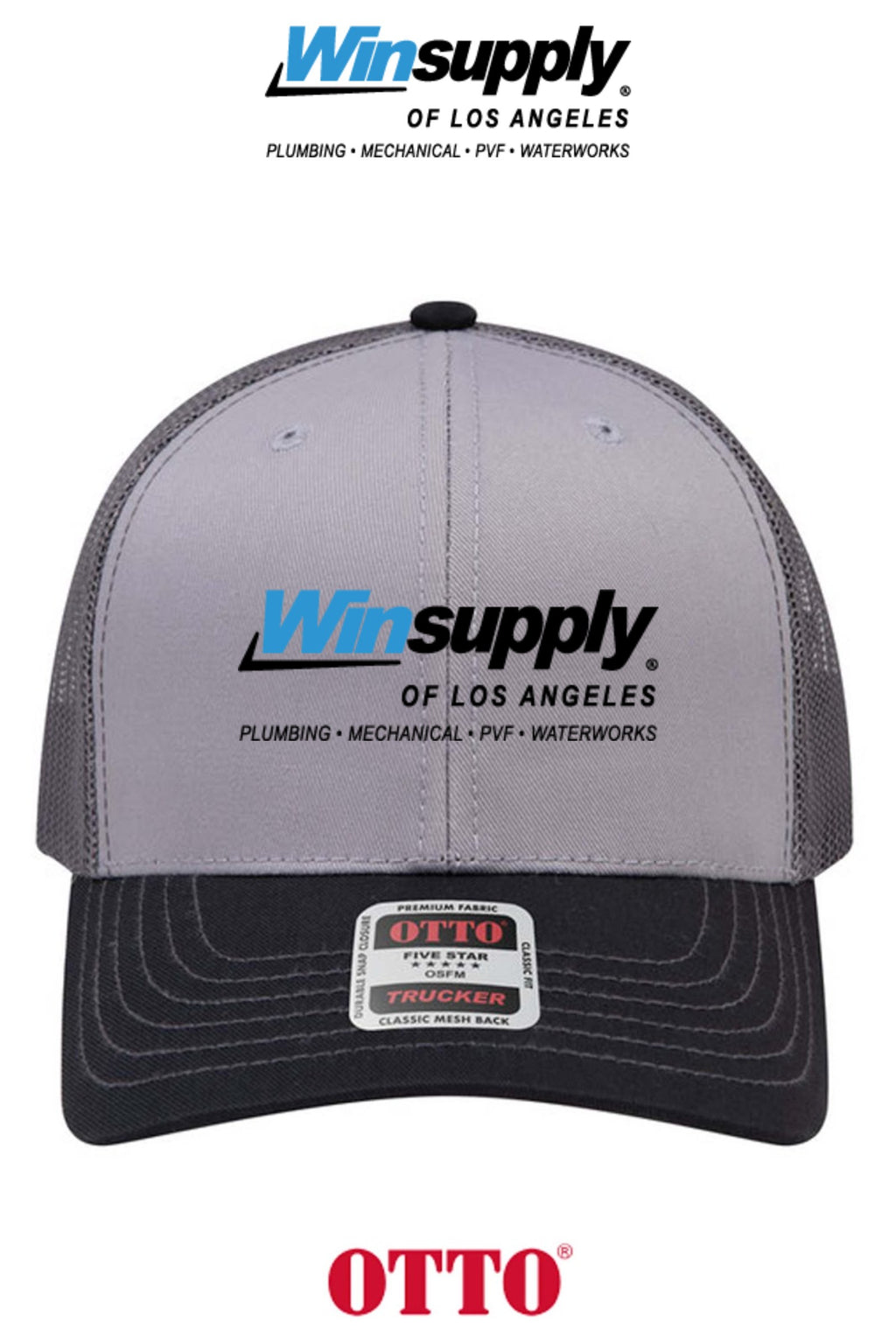 **BULK BUY SPECIAL** OTTO CAP® 6 Panel Mid Profile Mesh Back Trucker Hat - Winsupply of Los Angeles CA