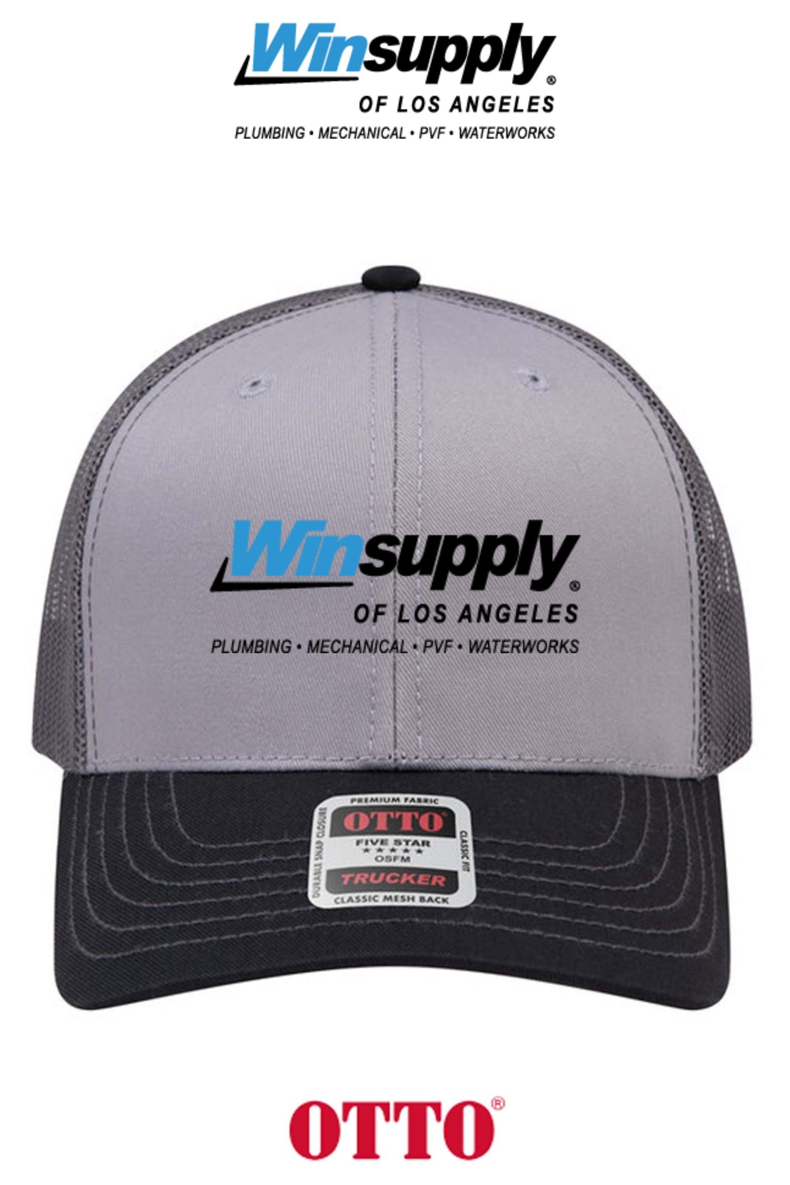 **BULK BUY SPECIAL** OTTO CAP® 6 Panel Mid Profile Mesh Back Trucker Hat - Winsupply of Los Angeles CA