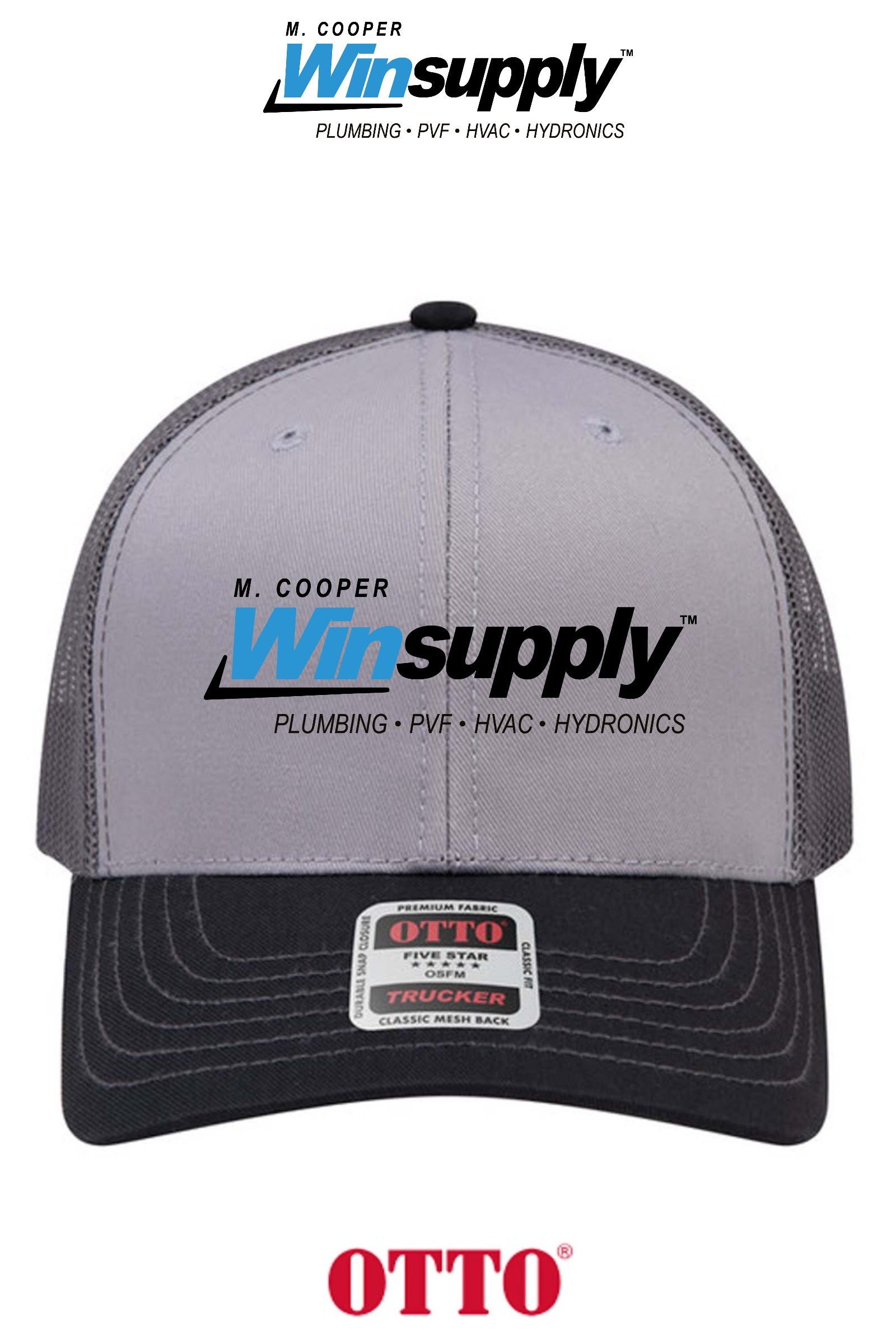 **BULK BUY SPECIAL** OTTO CAP® 6 Panel Mid Profile Mesh Back Trucker Hat - M. Cooper Winsupply Co.