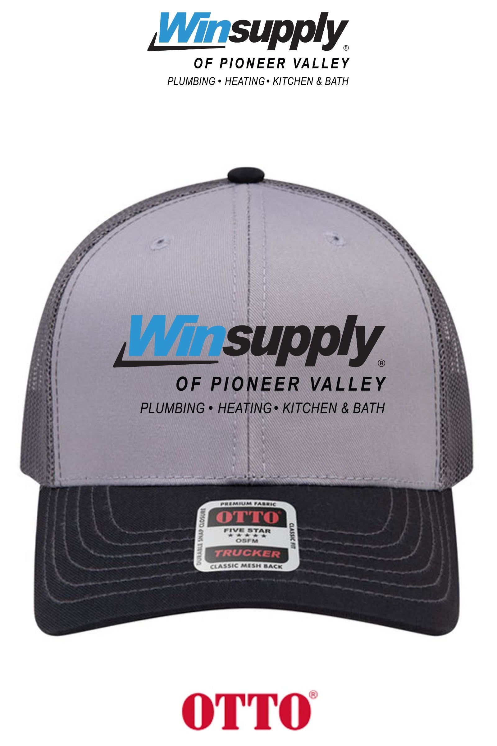 **BULK BUY SPECIAL** OTTO CAP® 6 Panel Mid Profile Mesh Back Trucker Hat - Winsupply of Pioneer Valley