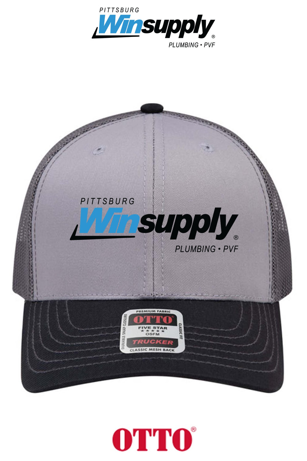 **BULK BUY SPECIAL** OTTO CAP® 6 Panel Mid Profile Mesh Back Trucker Hat - Pittsburg Winsupply