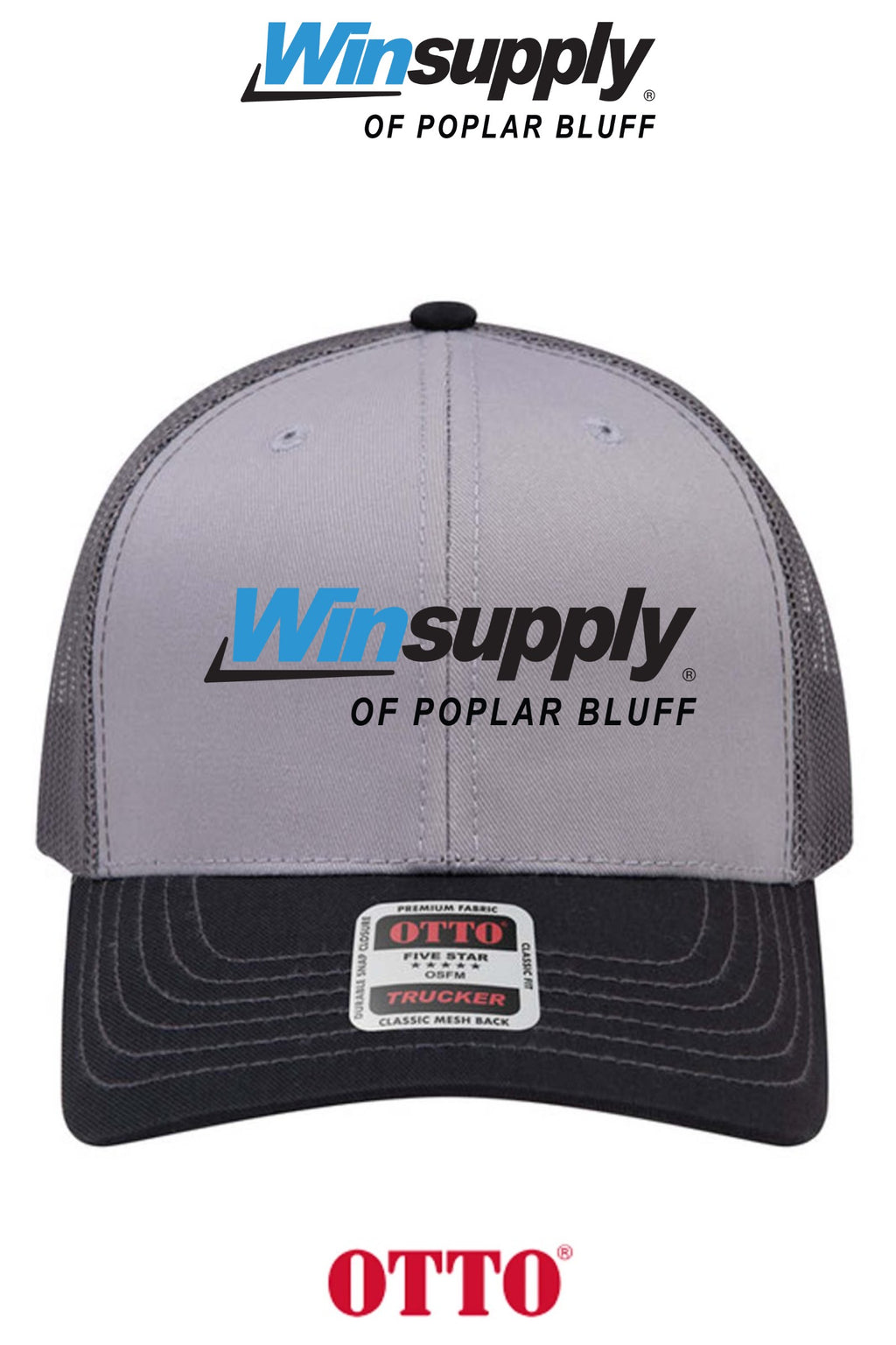 **BULK BUY SPECIAL** OTTO CAP® 6 Panel Mid Profile Mesh Back Trucker Hat - Winsupply of Poplar Bluff