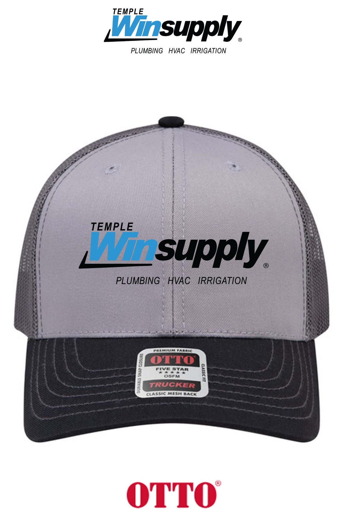 **BULK BUY SPECIAL** OTTO CAP® 6 Panel Mid Profile Mesh Back Trucker Hat - Temple Winsupply