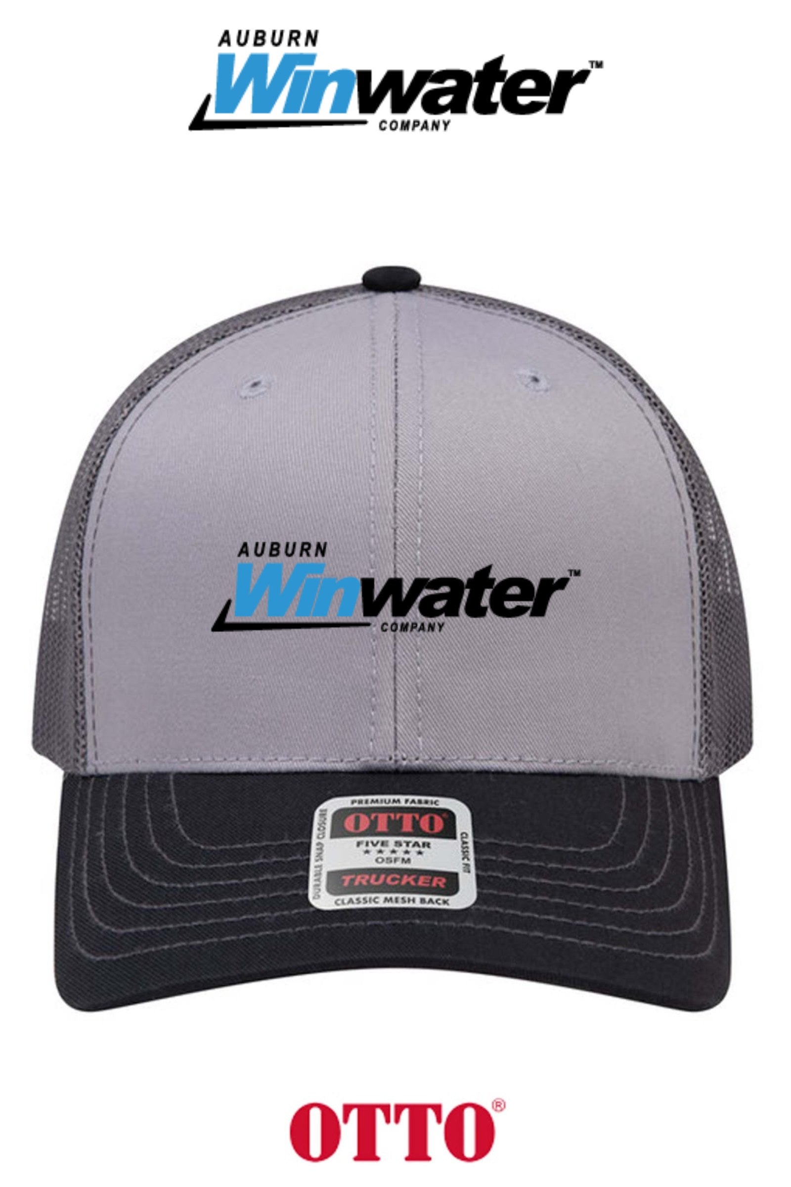 **BULK BUY SPECIAL** OTTO CAP® 6 Panel Mid Profile Mesh Back Trucker Hat - Auburn Winwater
