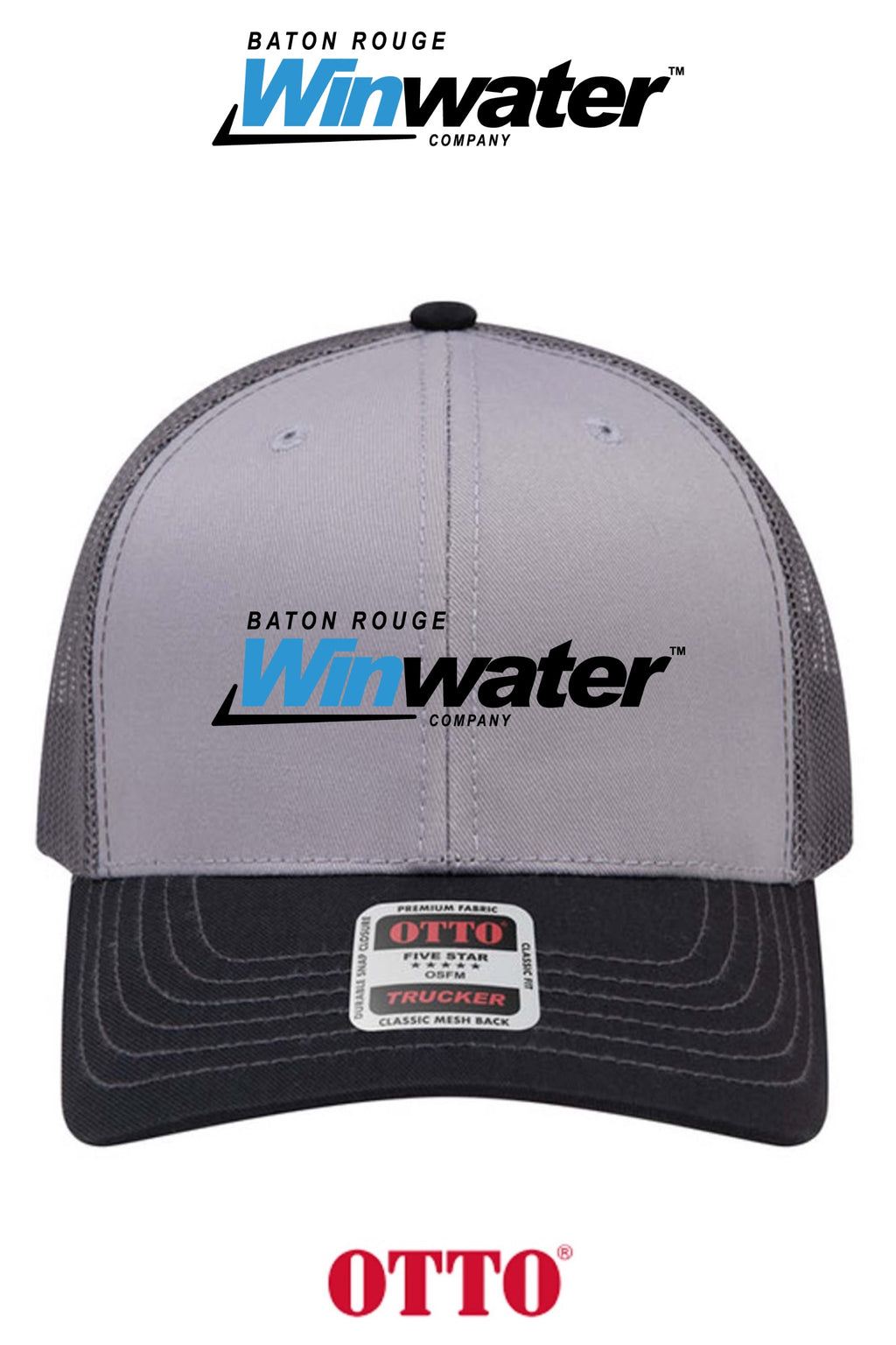 **BULK BUY SPECIAL** OTTO CAP® 6 Panel Mid Profile Mesh Back Trucker Hat - Baton Rouge Winwater