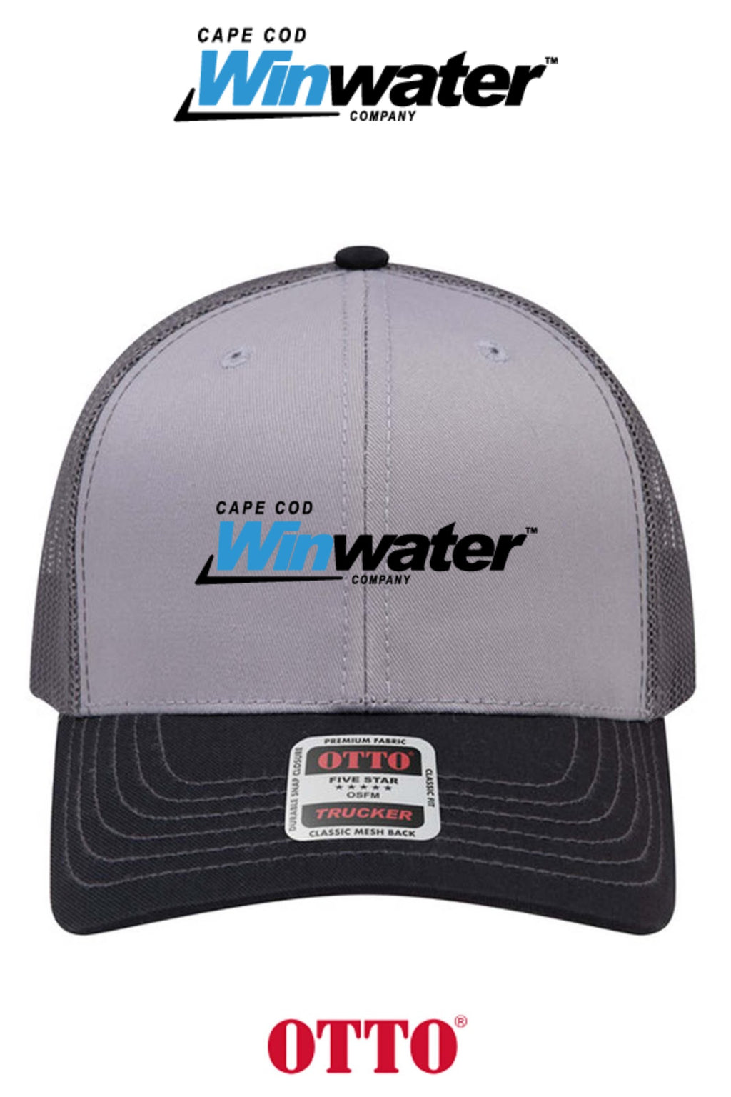 **BULK BUY SPECIAL** OTTO CAP® 6 Panel Mid Profile Mesh Back Trucker Hat - Winwater Cape Cod