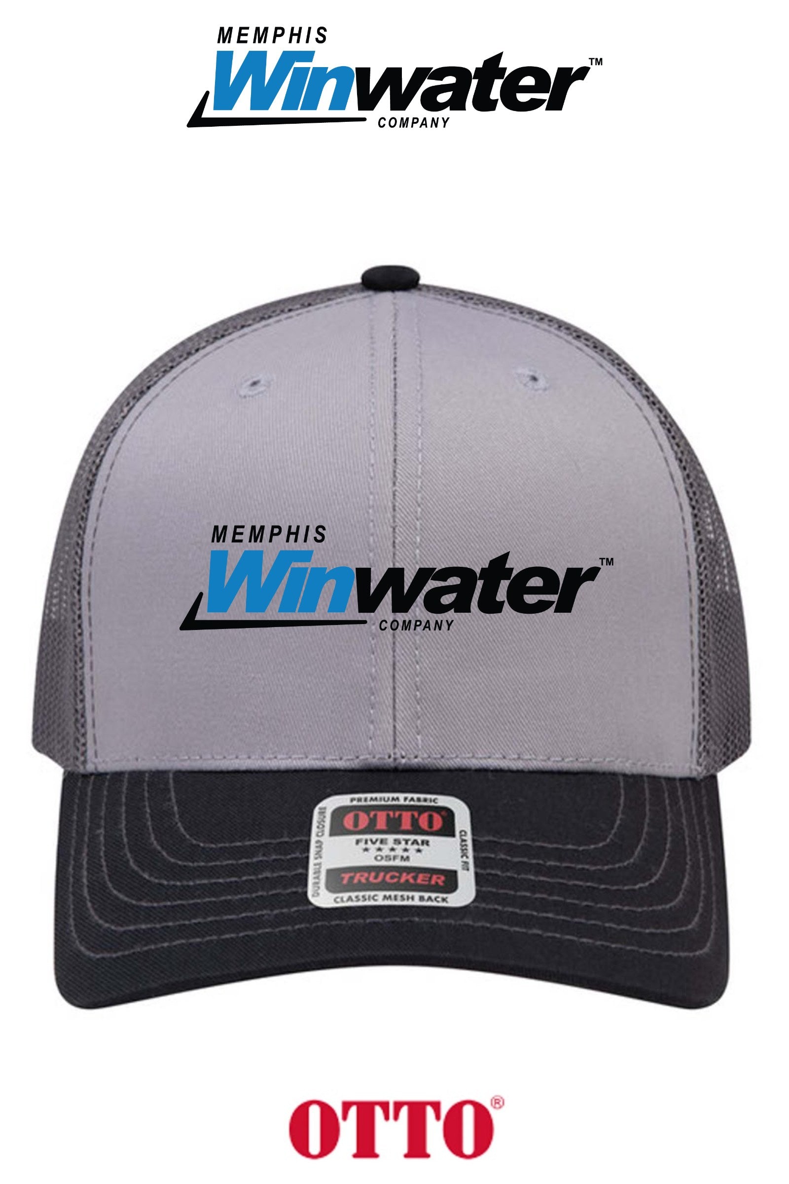 **BULK BUY SPECIAL** OTTO CAP® 6 Panel Mid Profile Mesh Back Trucker Hat - Memphis Winwater