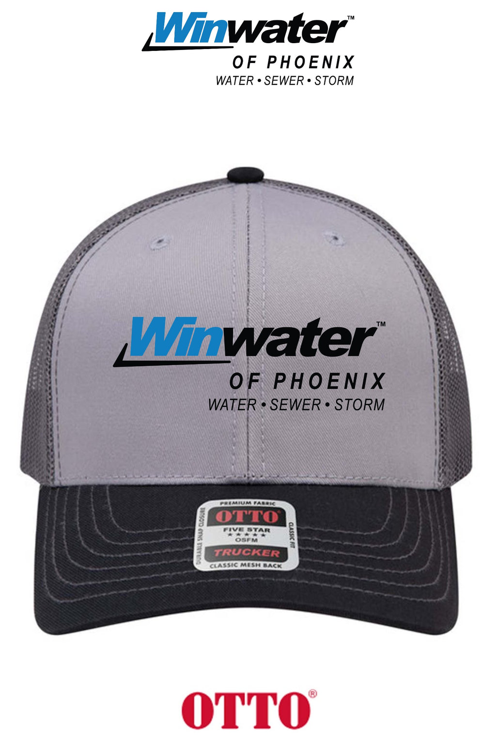 **BULK BUY SPECIAL** OTTO CAP® 6 Panel Mid Profile Mesh Back Trucker Hat - Winwater of Phoenix