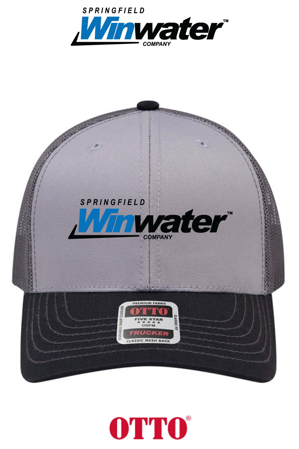 **BULK BUY SPECIAL** OTTO CAP® 6 Panel Mid Profile Mesh Back Trucker Hat - Springfield Winwater
