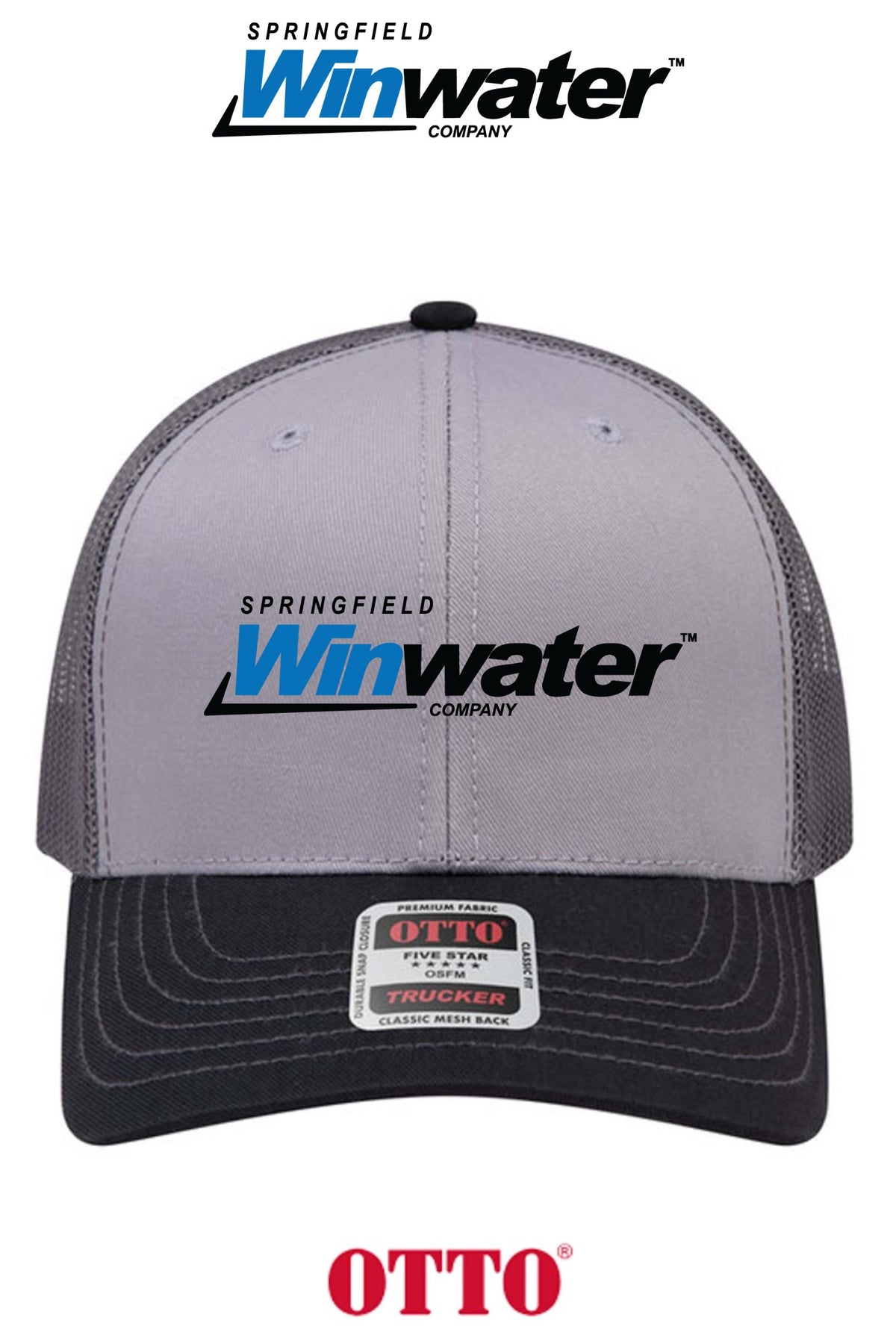 **BULK BUY SPECIAL** OTTO CAP® 6 Panel Mid Profile Mesh Back Trucker Hat - Springfield Winwater