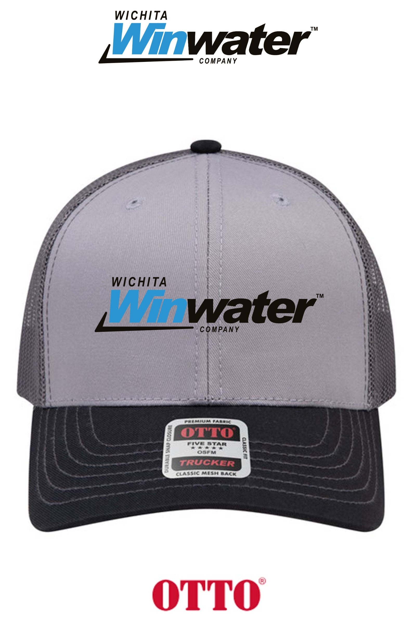 **BULK BUY SPECIAL** OTTO CAP® 6 Panel Mid Profile Mesh Back Trucker Hat - Wichita Winwater