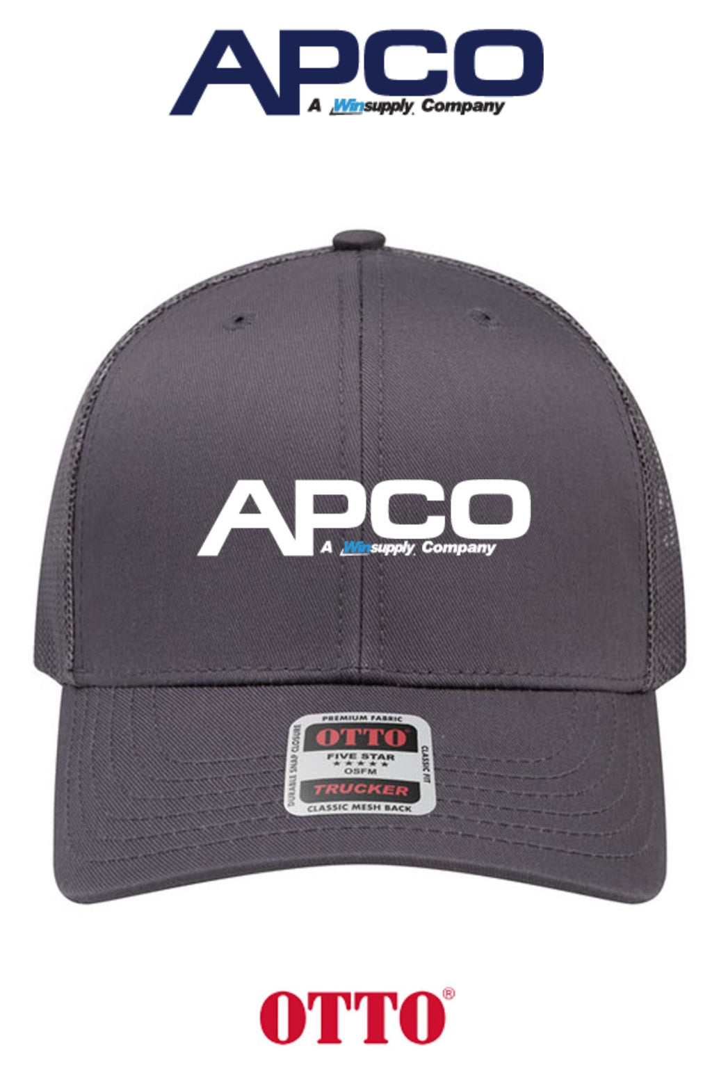 **BULK BUY SPECIAL** OTTO CAP® 6 Panel Mid Profile Mesh Back Trucker Hat - APCO Supply - Indianapolis