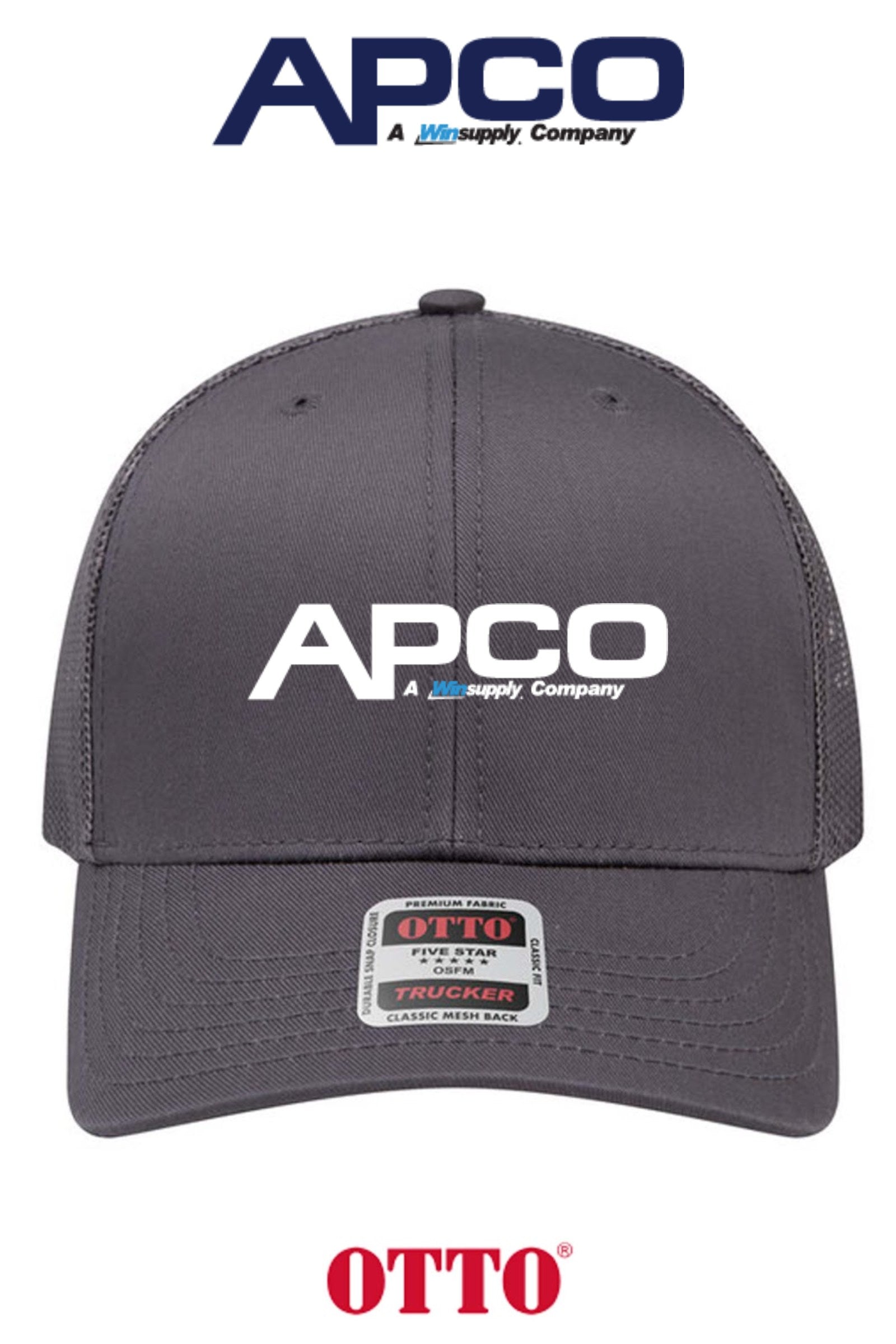 **BULK BUY SPECIAL** OTTO CAP® 6 Panel Mid Profile Mesh Back Trucker Hat - APCO Supply - Indianapolis