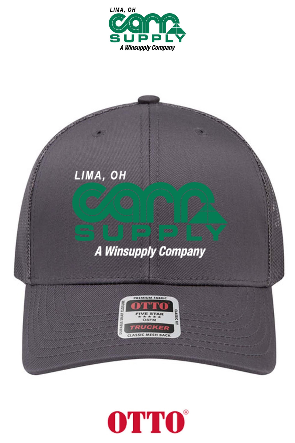 **BULK BUY SPECIAL** OTTO CAP® 6 Panel Mid Profile Mesh Back Trucker Hat - Carr Supply - Lima