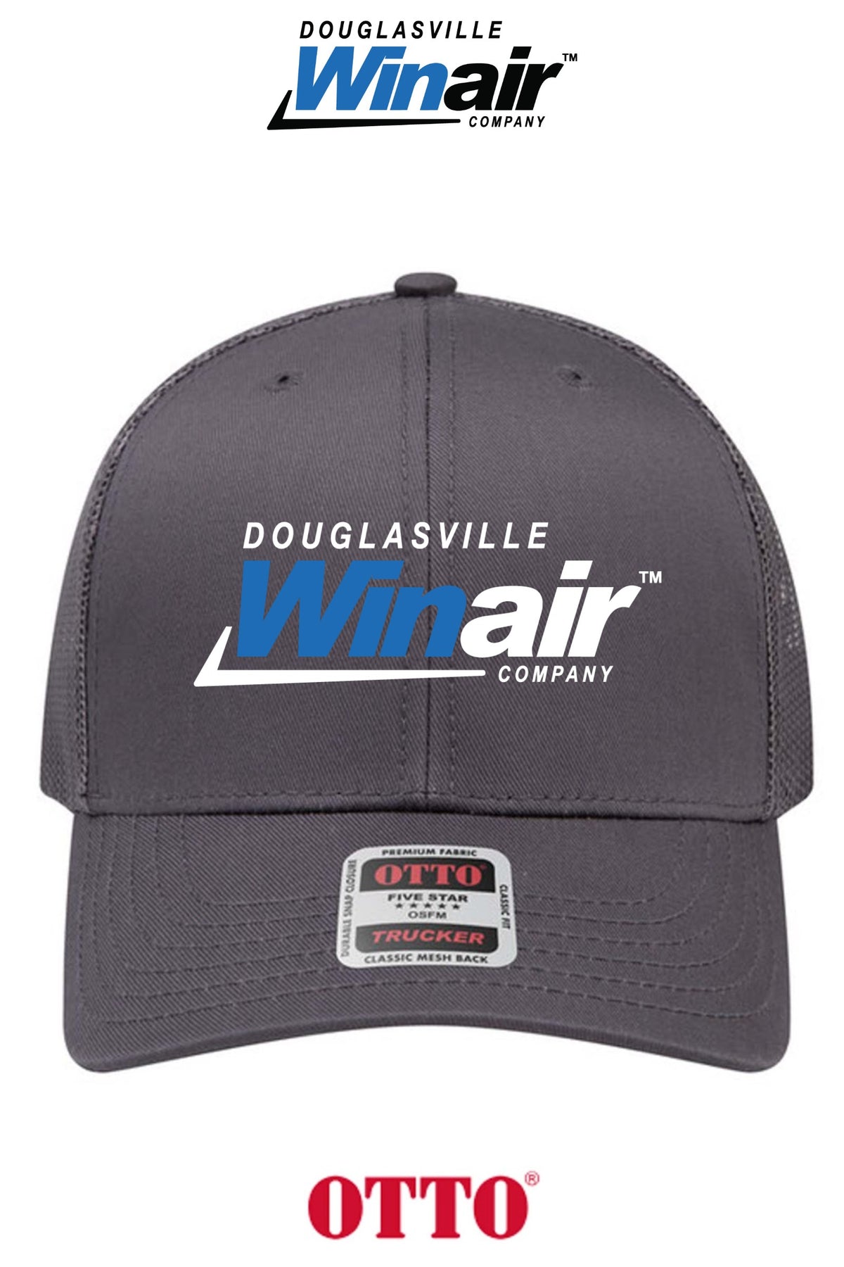 **BULK BUY SPECIAL** OTTO CAP® 6 Panel Mid Profile Mesh Back Trucker Hat - Douglasville Winair