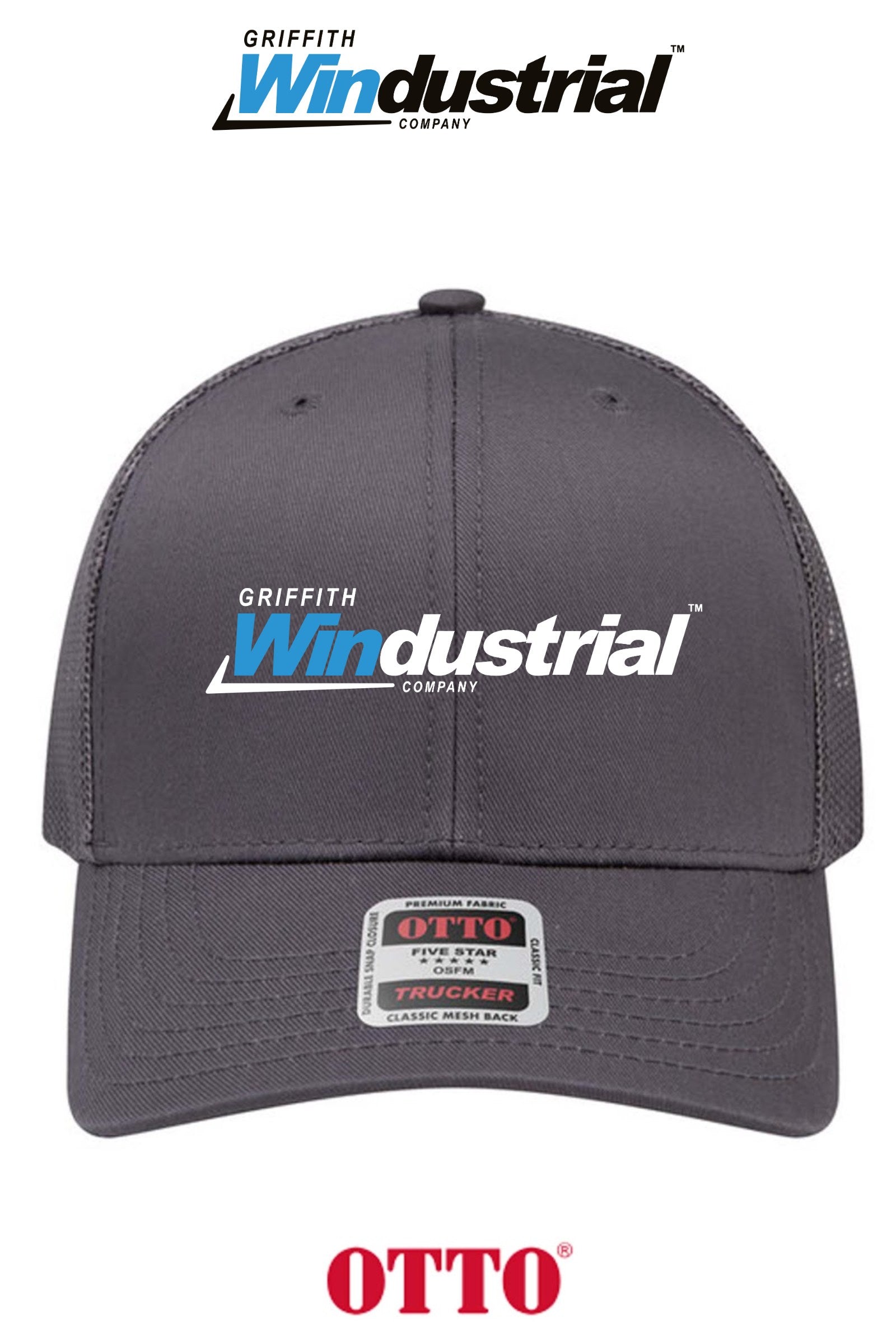 **BULK BUY SPECIAL** OTTO CAP® 6 Panel Mid Profile Mesh Back Trucker Hat - Griffith Windustrial