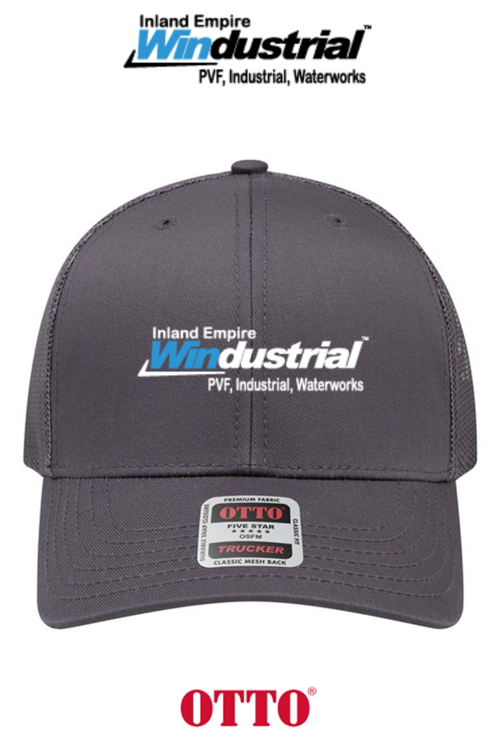 **BULK BUY SPECIAL** OTTO CAP® 6 Panel Mid Profile Mesh Back Trucker Hat - Inland Empire Windustrial