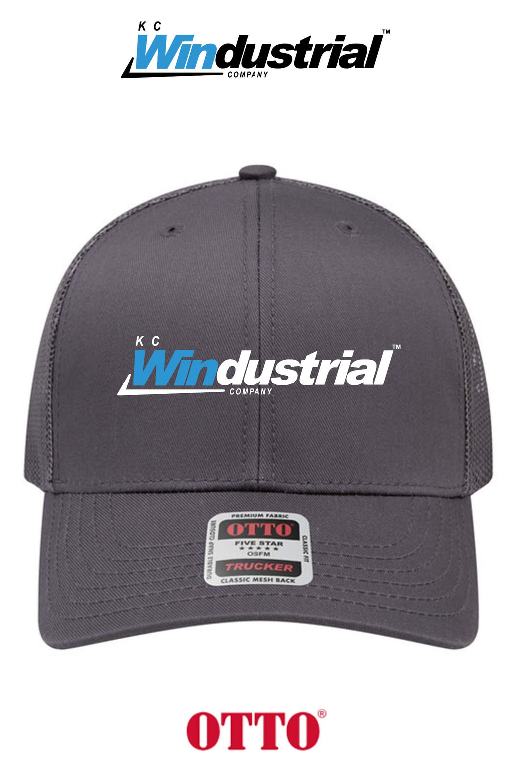**BULK BUY SPECIAL** OTTO CAP® 6 Panel Mid Profile Mesh Back Trucker Hat - KC Windustrial