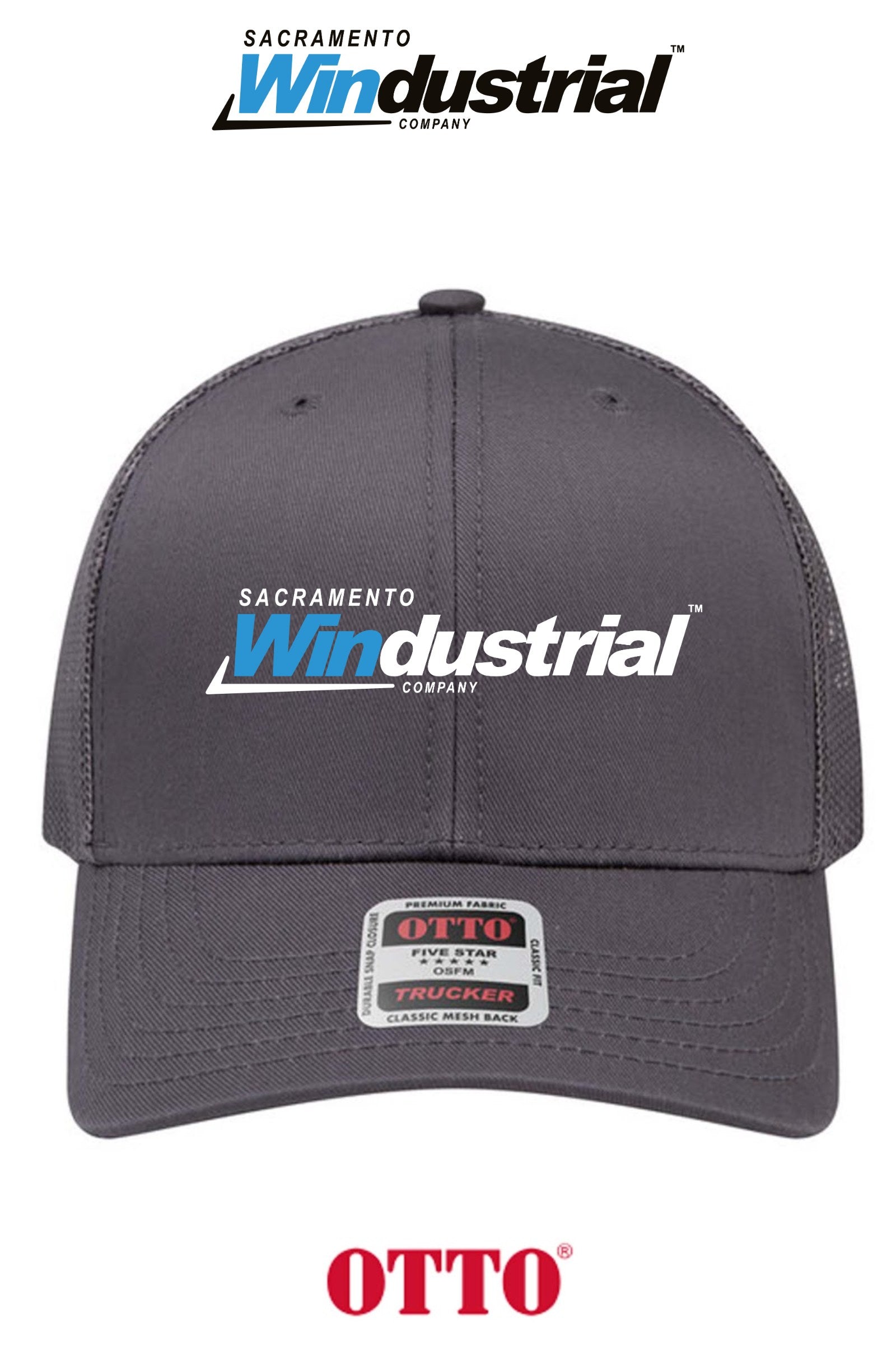 **BULK BUY SPECIAL** OTTO CAP® 6 Panel Mid Profile Mesh Back Trucker Hat - Sacramento Windustrial