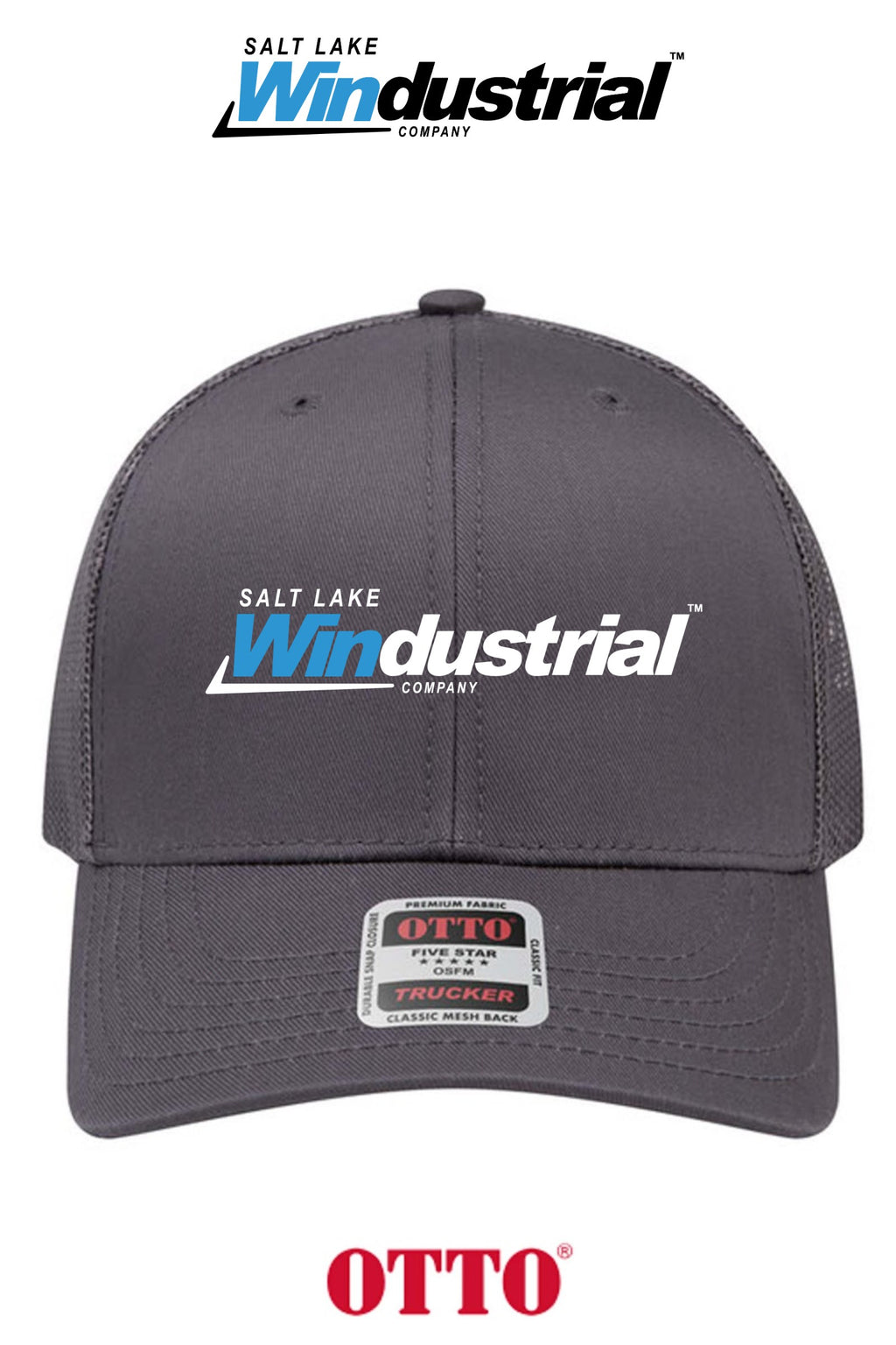 **BULK BUY SPECIAL** OTTO CAP® 6 Panel Mid Profile Mesh Back Trucker Hat - Salt Lake Windustrial