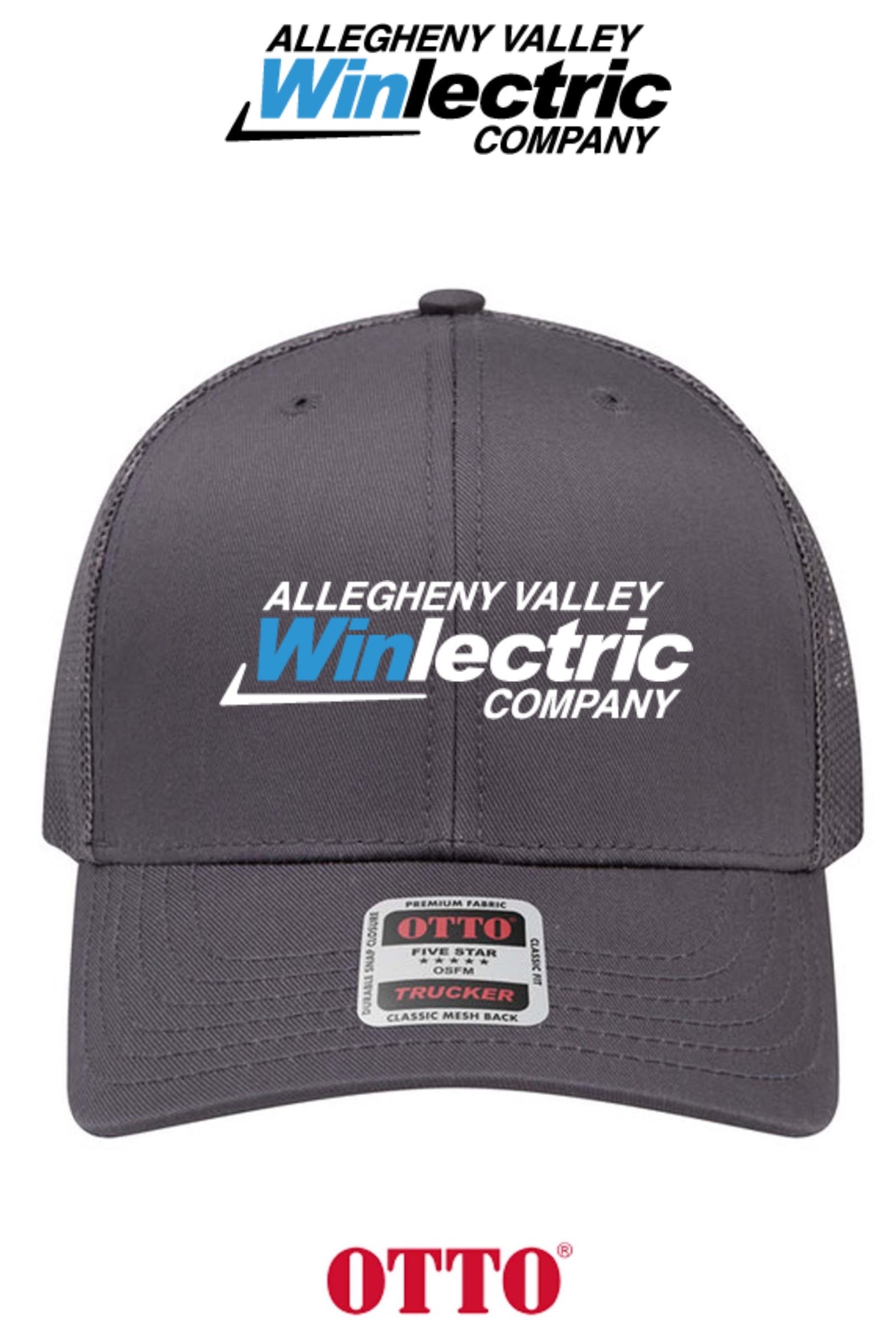 **BULK BUY SPECIAL** OTTO CAP® 6 Panel Mid Profile Mesh Back Trucker Hat - Allegheny Valley Winlectric