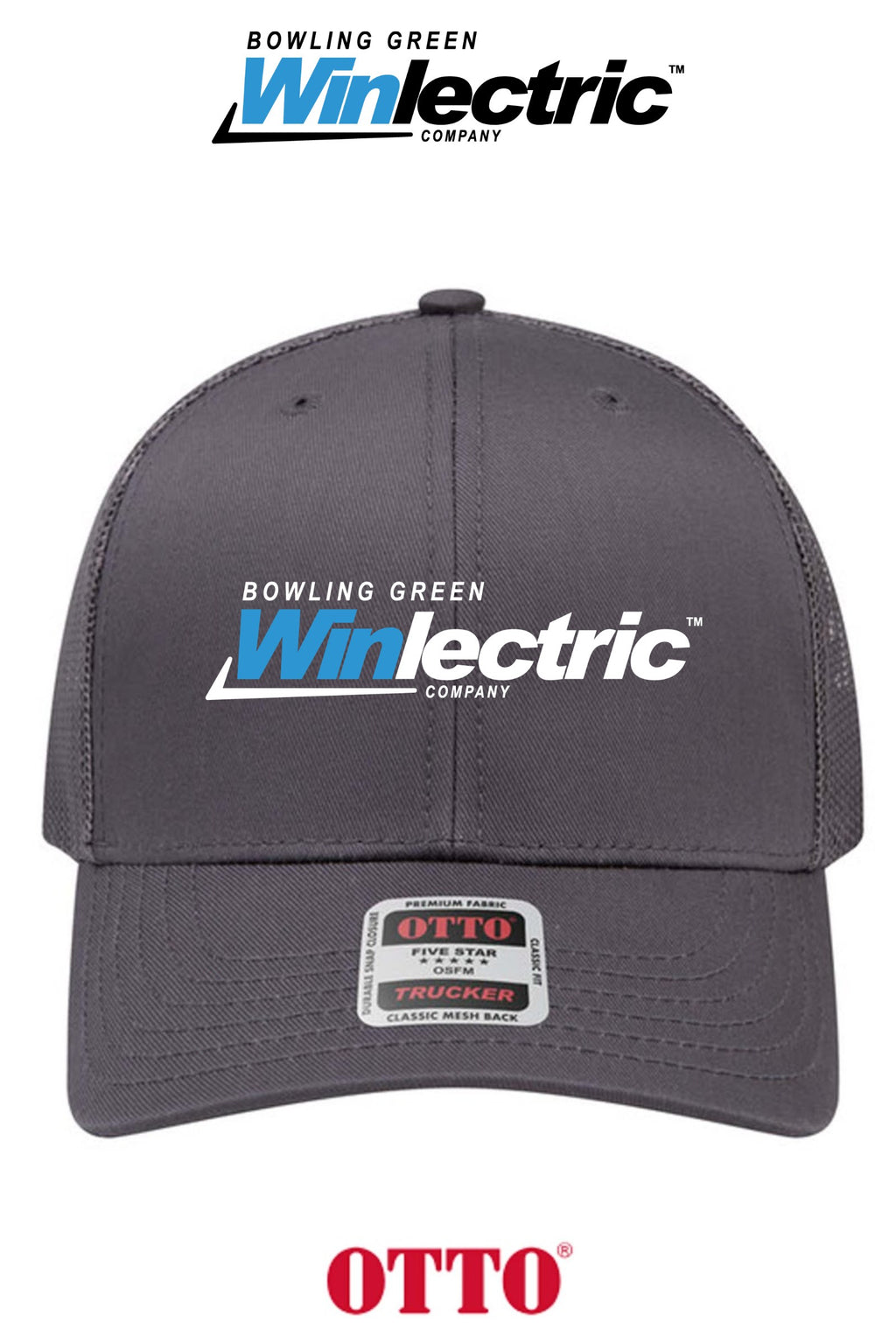**BULK BUY SPECIAL** OTTO CAP® 6 Panel Mid Profile Mesh Back Trucker Hat - Bowling Green Winlectric