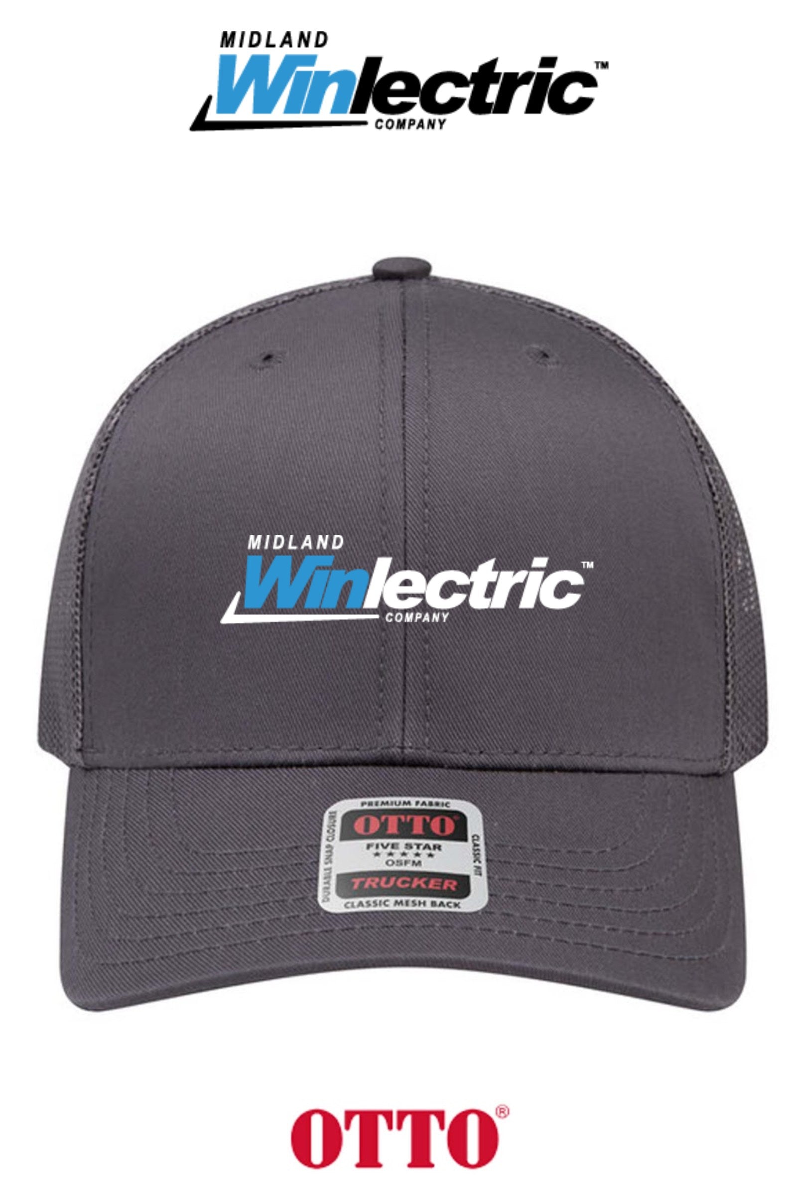 **BULK BUY SPECIAL** OTTO CAP® 6 Panel Mid Profile Mesh Back Trucker Hat - Winlectric of Midland