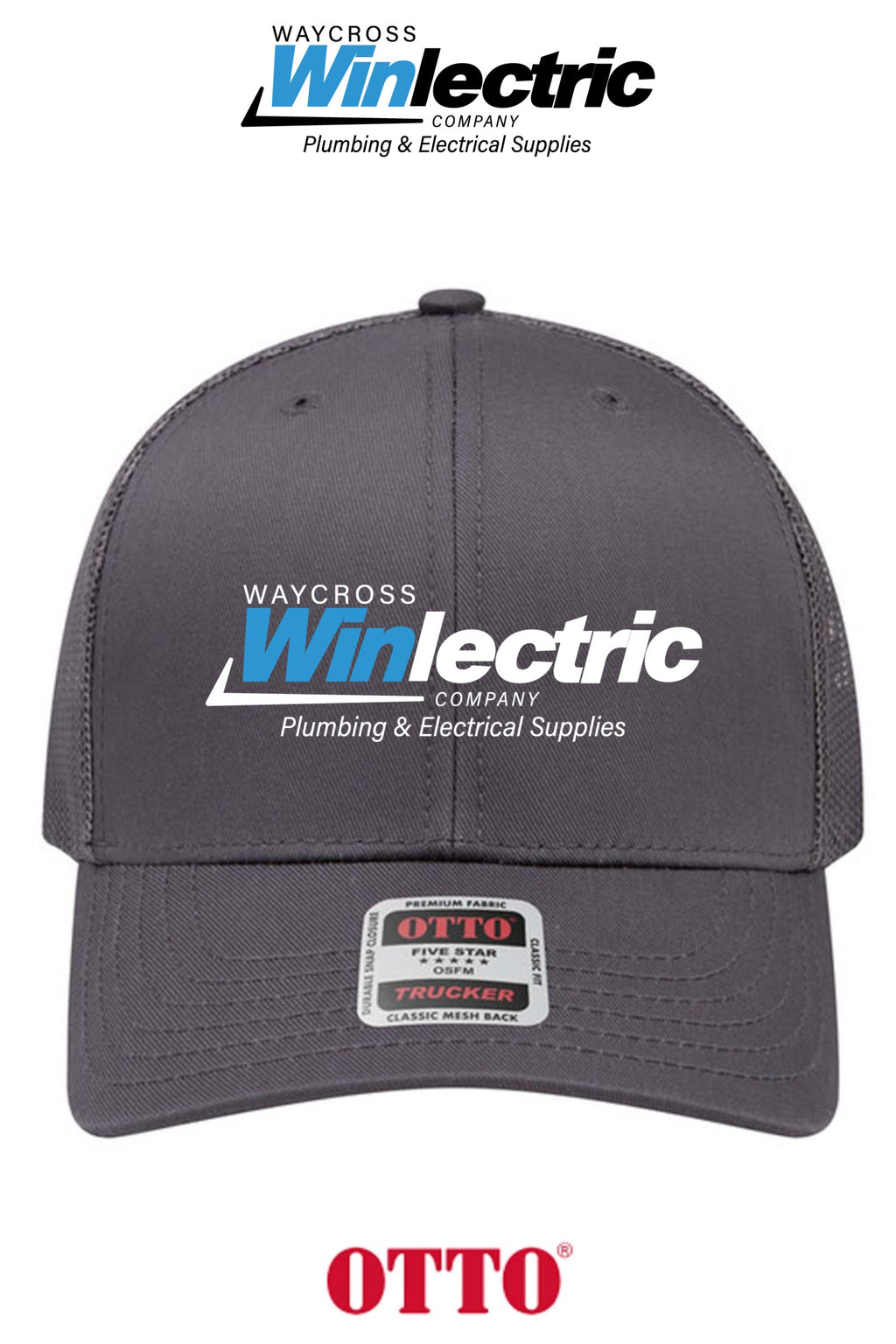 **BULK BUY SPECIAL** OTTO CAP® 6 Panel Mid Profile Mesh Back Trucker Hat - Waycross Winlectric