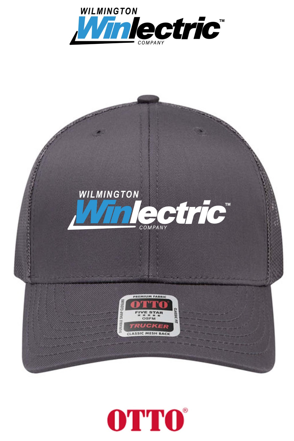 **BULK BUY SPECIAL** OTTO CAP® 6 Panel Mid Profile Mesh Back Trucker Hat - Wilmington Winlectric