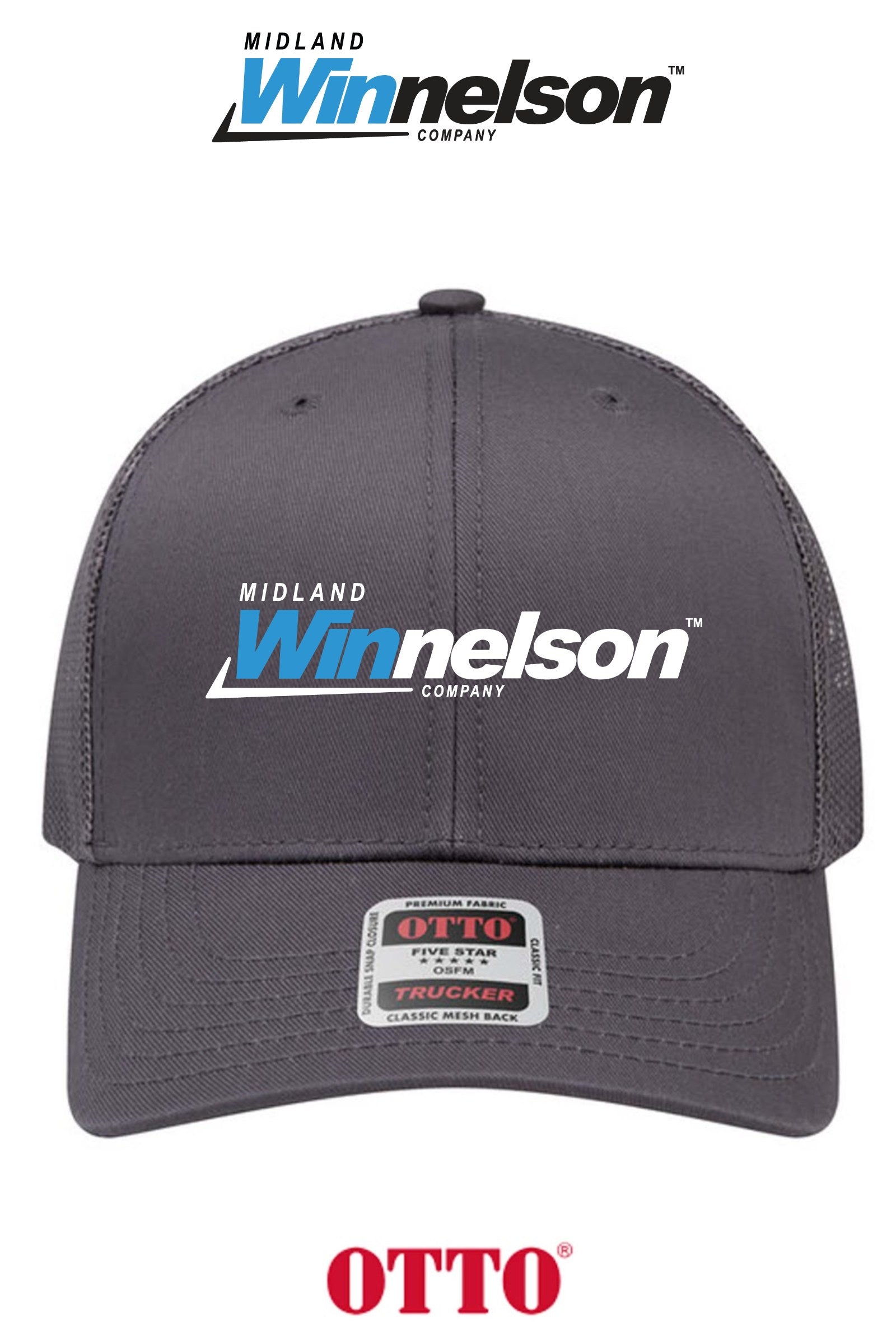 **BULK BUY SPECIAL** OTTO CAP® 6 Panel Mid Profile Mesh Back Trucker Hat - Midland Winnelson