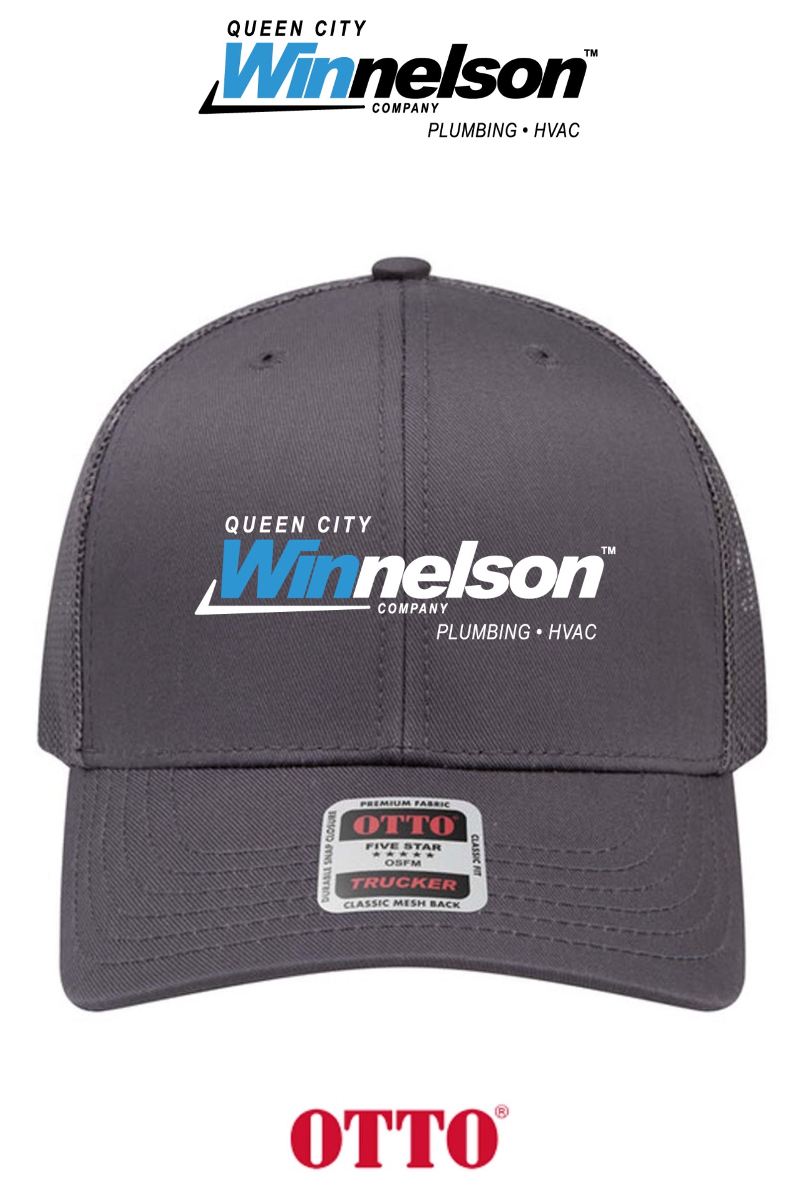 **BULK BUY SPECIAL** OTTO CAP® 6 Panel Mid Profile Mesh Back Trucker Hat - Queen City Winnelson