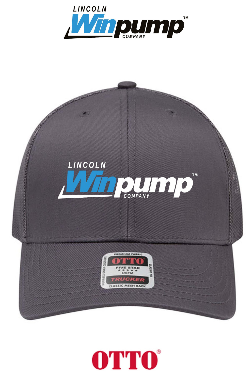 **BULK BUY SPECIAL** OTTO CAP® 6 Panel Mid Profile Mesh Back Trucker Hat - Lincoln Winpump