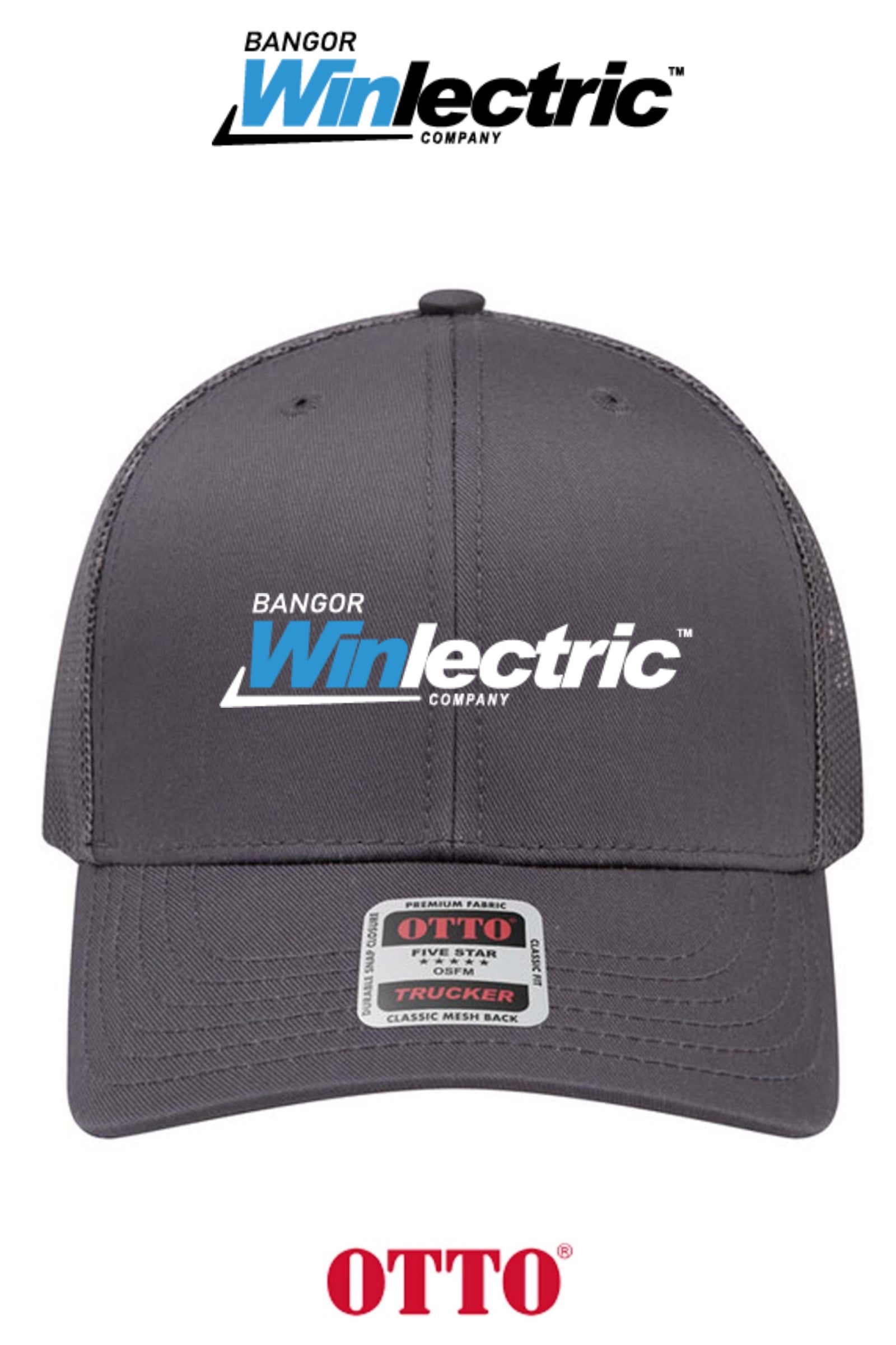 **BULK BUY SPECIAL** OTTO CAP® 6 Panel Mid Profile Mesh Back Trucker Hat - Winlectric Bangor