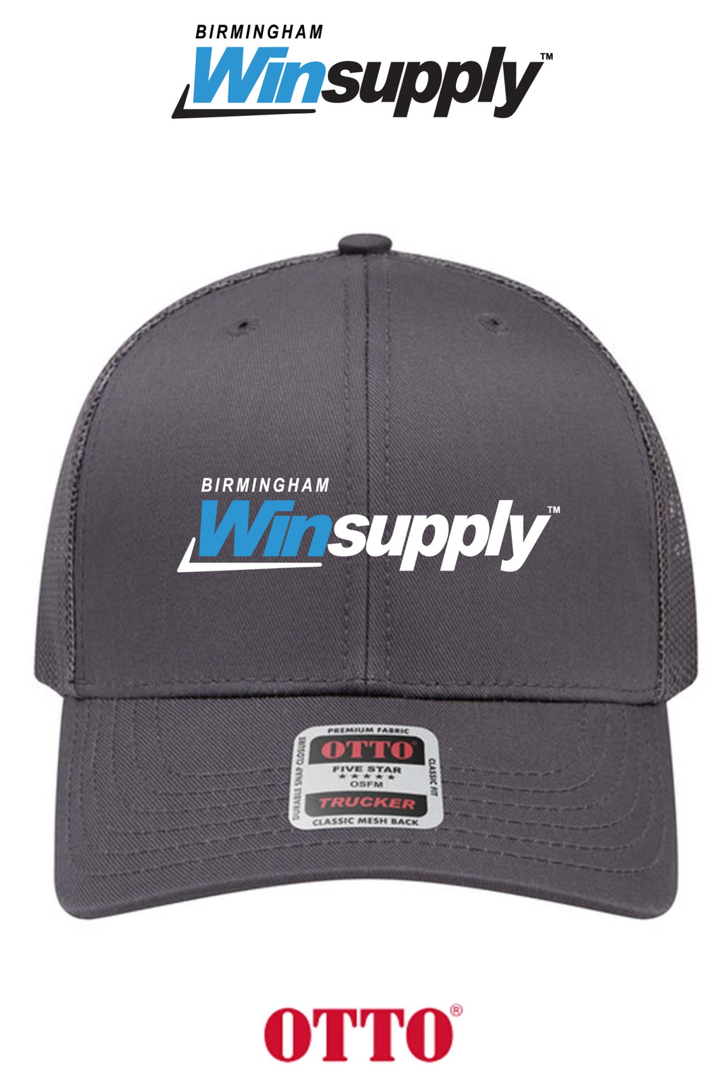 **BULK BUY SPECIAL** OTTO CAP® 6 Panel Mid Profile Mesh Back Trucker Hat - Birmingham Winsupply