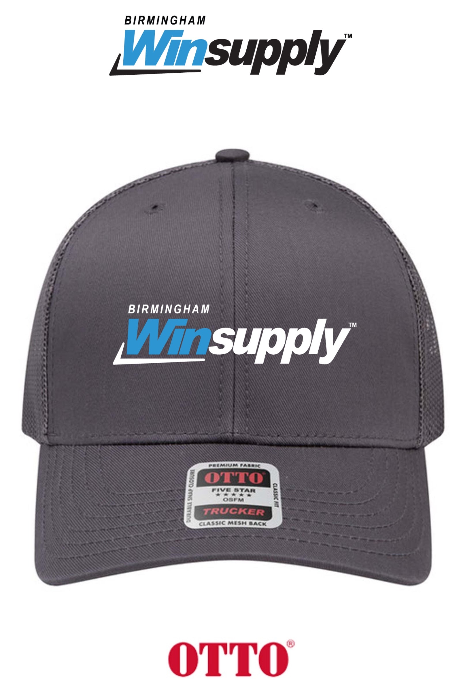 **BULK BUY SPECIAL** OTTO CAP® 6 Panel Mid Profile Mesh Back Trucker Hat - Birmingham Winsupply