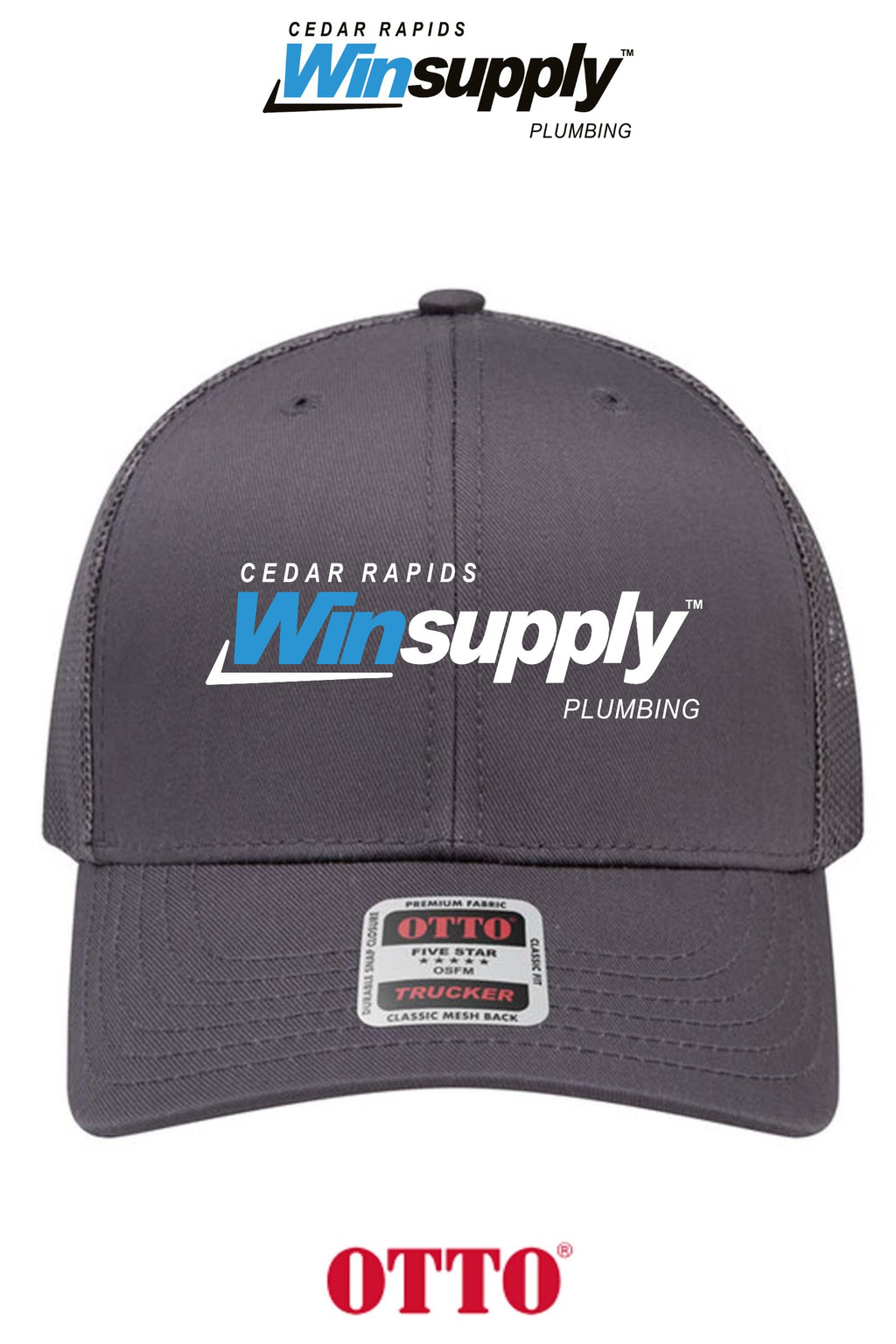 **BULK BUY SPECIAL** OTTO CAP® 6 Panel Mid Profile Mesh Back Trucker Hat - Cedar Rapids Winsupply