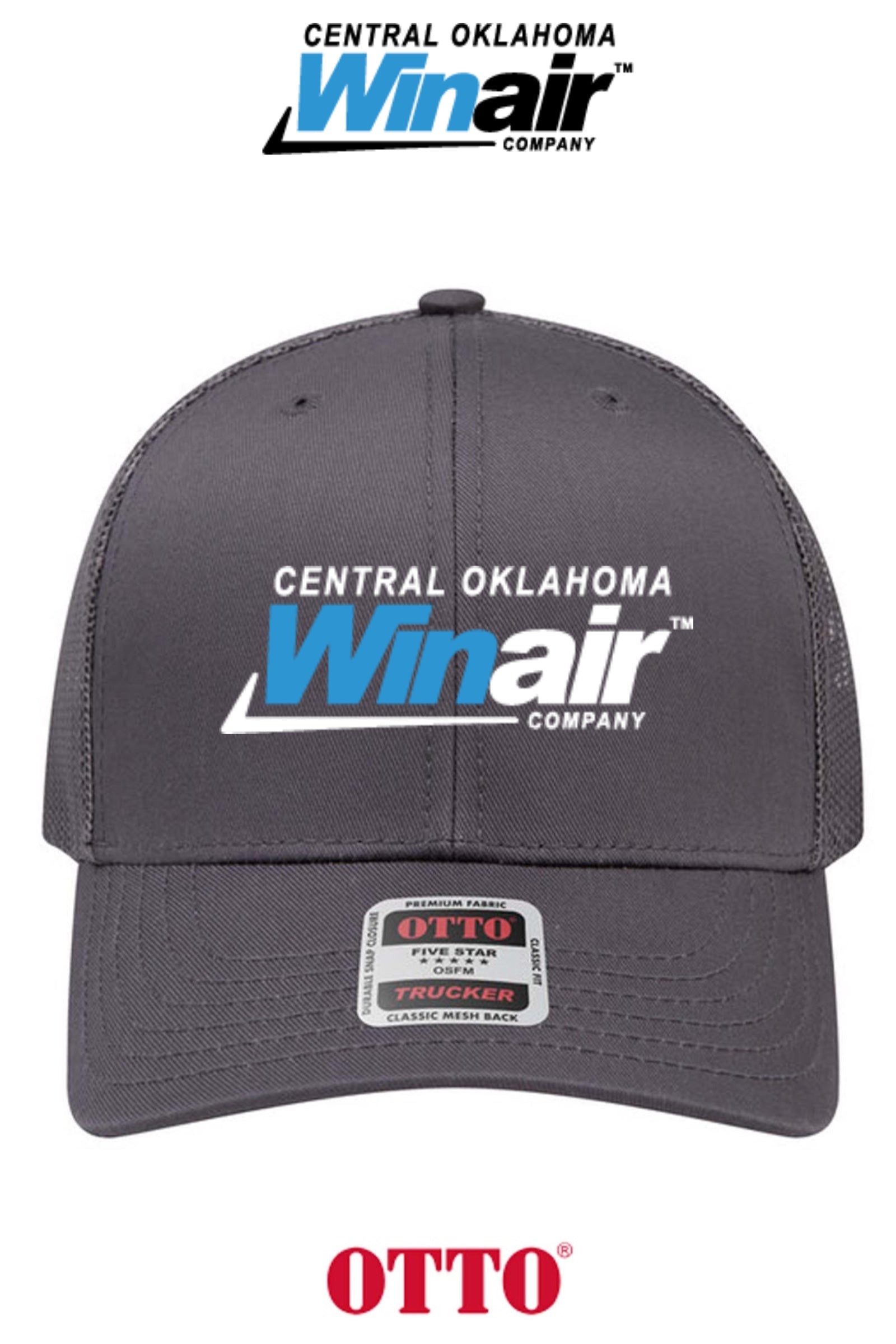 **BULK BUY SPECIAL** OTTO CAP® 6 Panel Mid Profile Mesh Back Trucker Hat - Central Oklahoma Winair