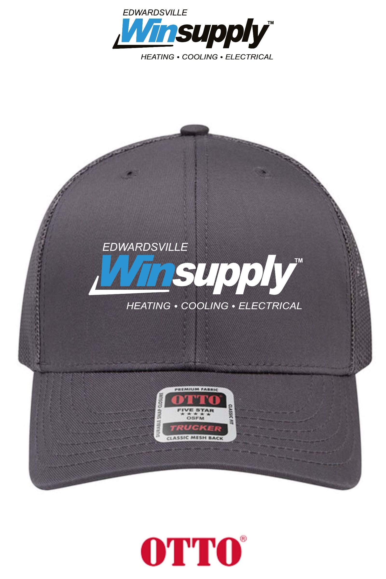 **BULK BUY SPECIAL** OTTO CAP® 6 Panel Mid Profile Mesh Back Trucker Hat - Edwardsville Winsupply