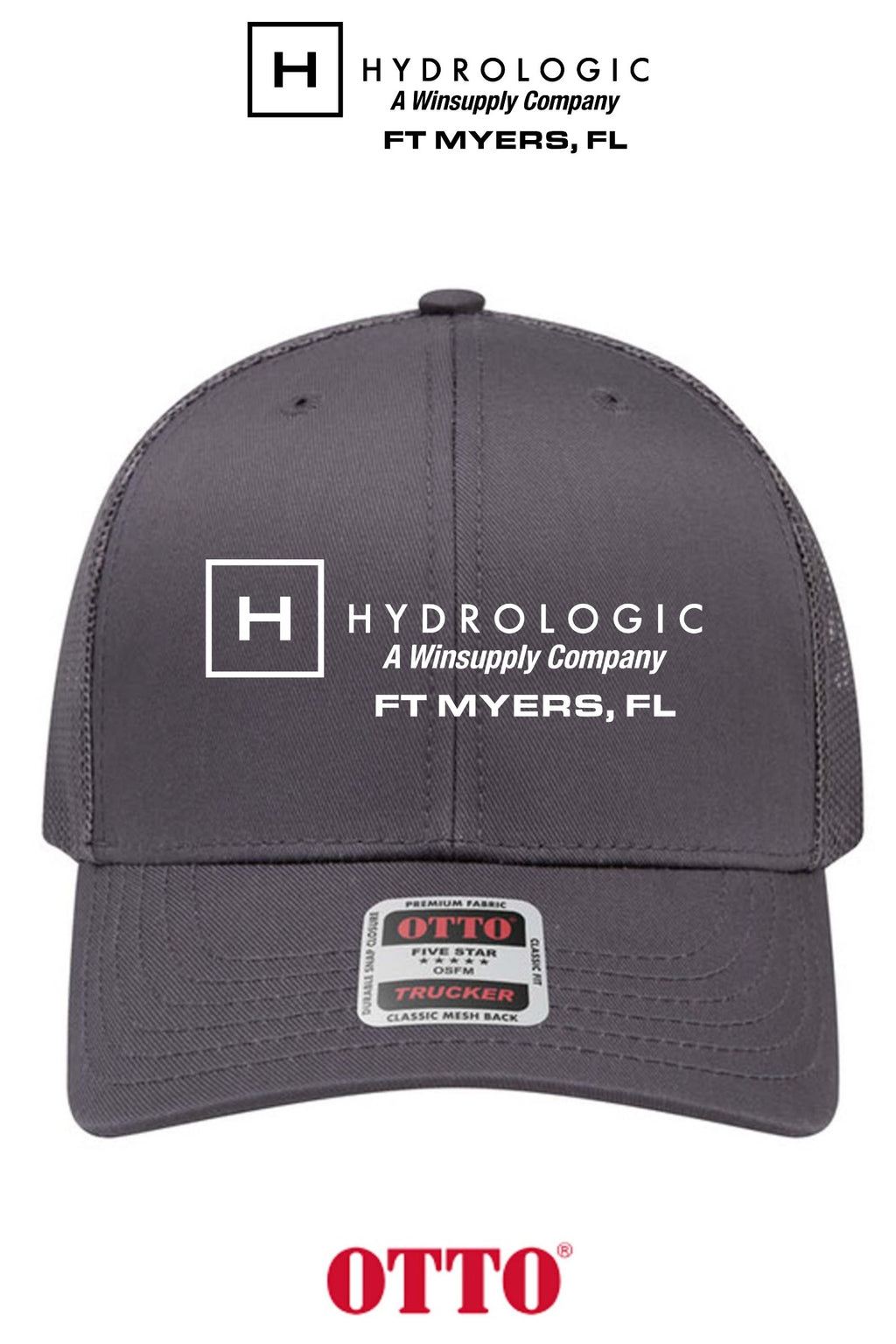 **BULK BUY SPECIAL** OTTO CAP® 6 Panel Mid Profile Mesh Back Trucker Hat - Winsupply Ft Myers FL Co.