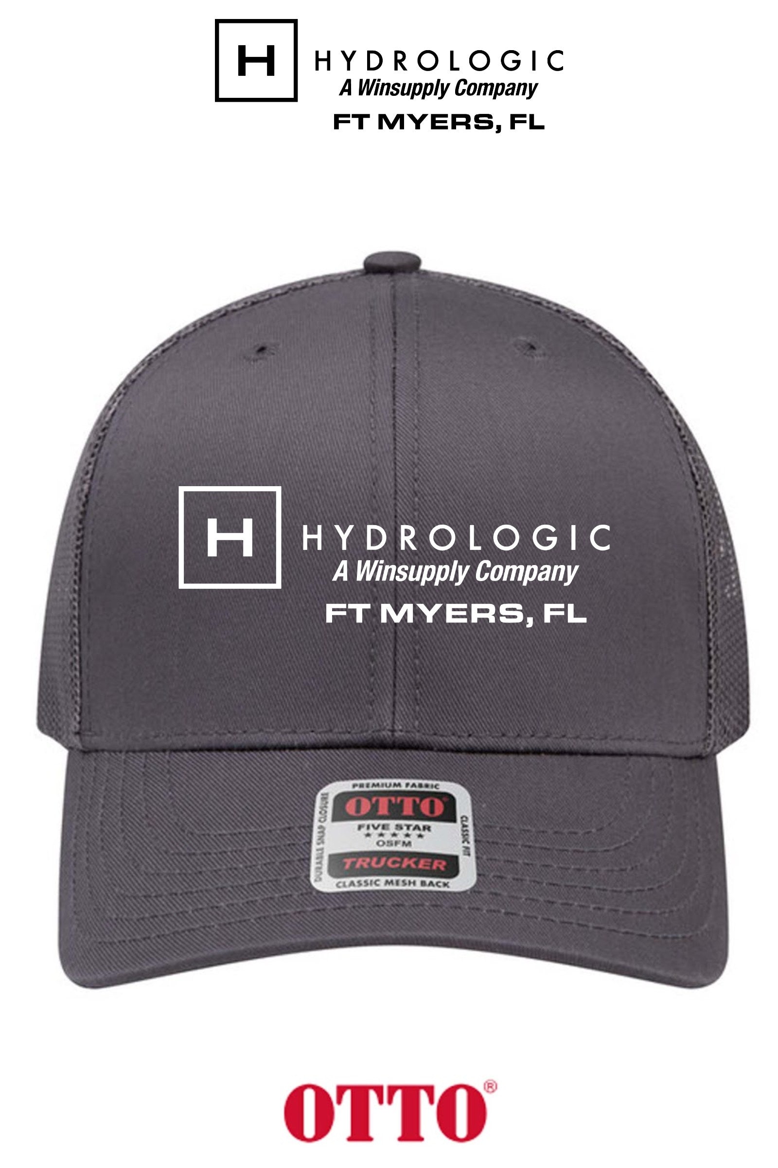 **BULK BUY SPECIAL** OTTO CAP® 6 Panel Mid Profile Mesh Back Trucker Hat - Winsupply Ft Myers FL Co.