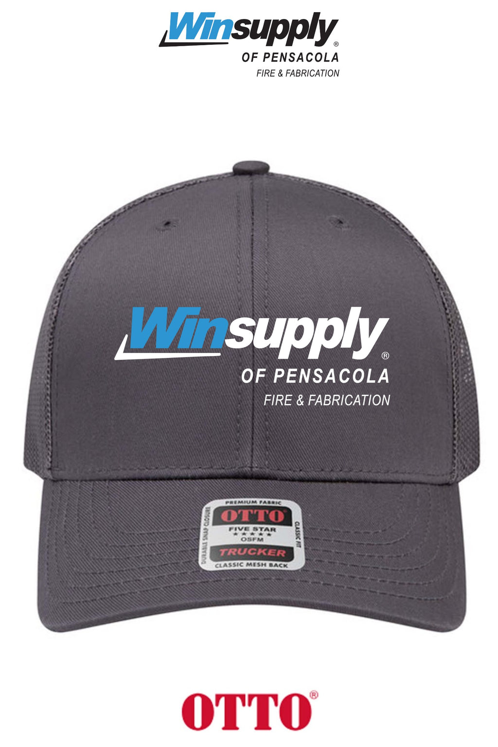 **BULK BUY SPECIAL** OTTO CAP® 6 Panel Mid Profile Mesh Back Trucker Hat - Winsupply Pensacola Fire & Fabrication