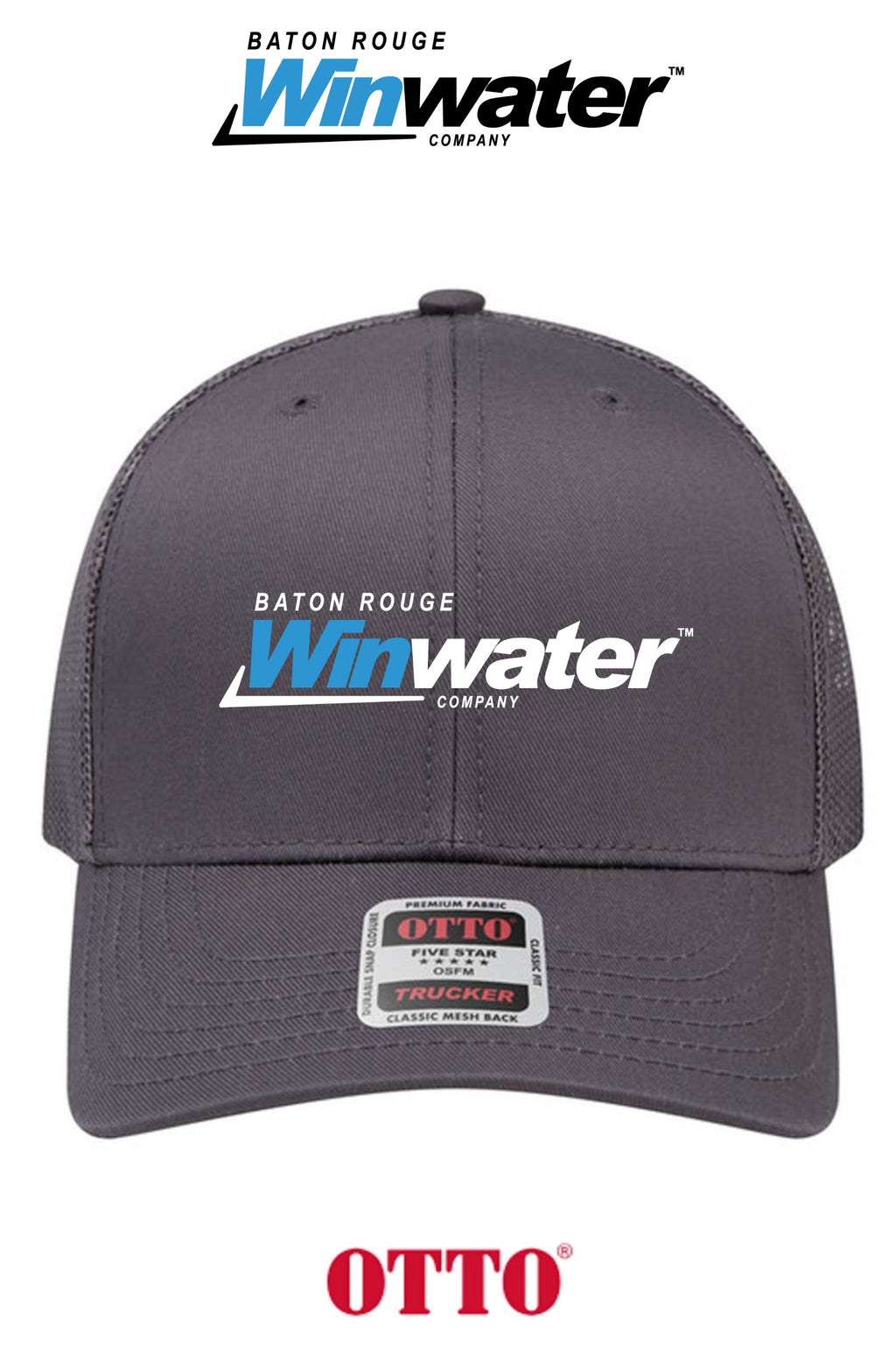 **BULK BUY SPECIAL** OTTO CAP® 6 Panel Mid Profile Mesh Back Trucker Hat - Baton Rouge Winwater