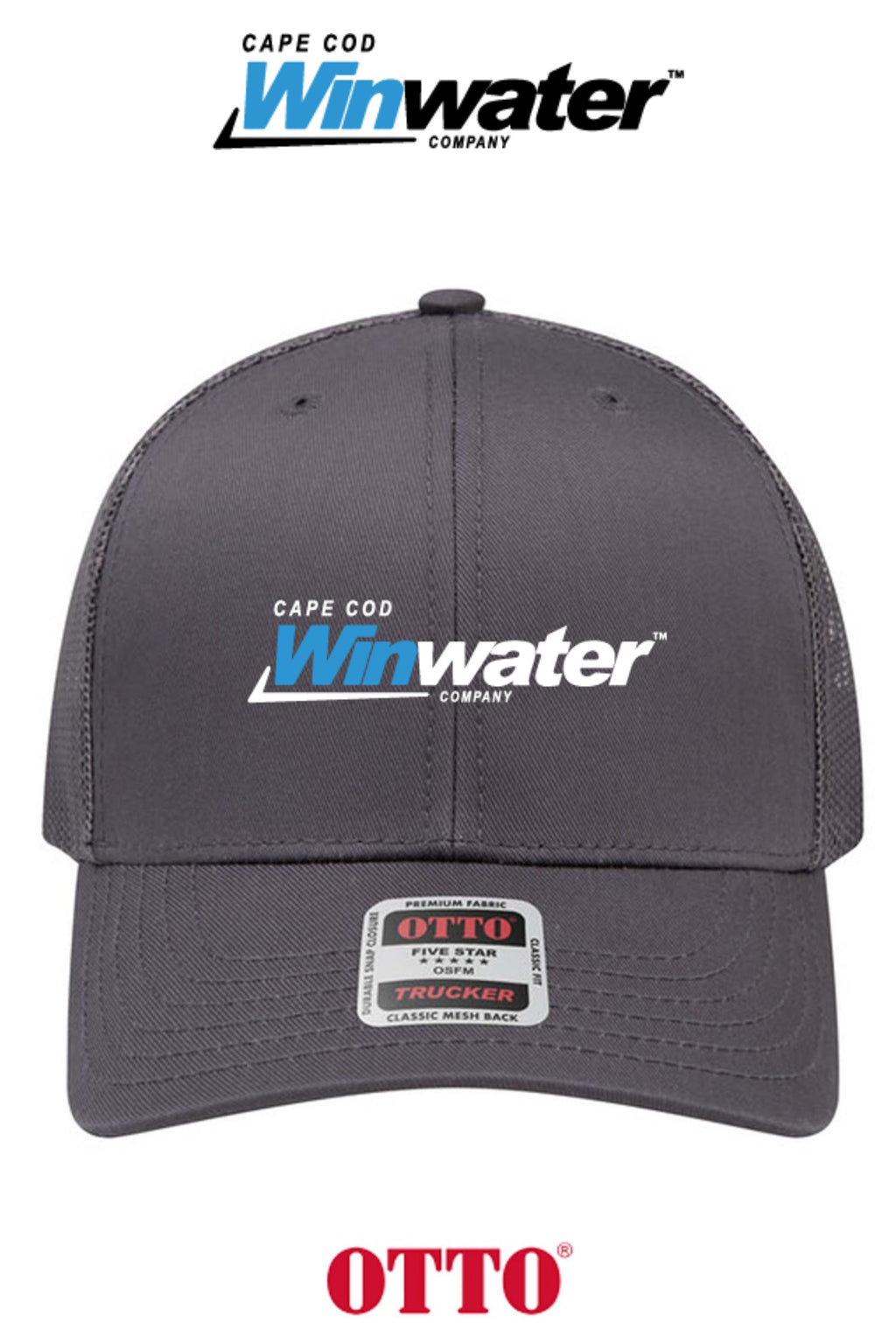 **BULK BUY SPECIAL** OTTO CAP® 6 Panel Mid Profile Mesh Back Trucker Hat - Winwater Cape Cod