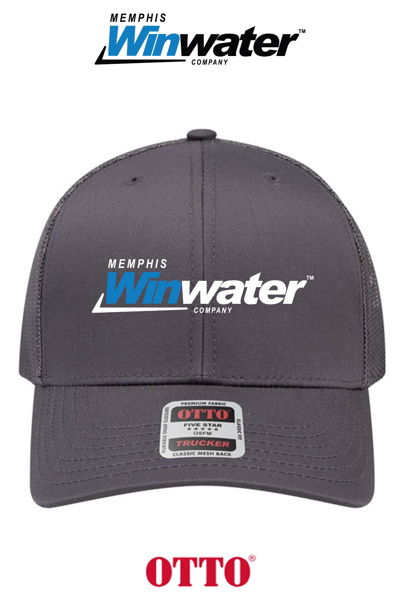 **BULK BUY SPECIAL** OTTO CAP® 6 Panel Mid Profile Mesh Back Trucker Hat - Memphis Winwater